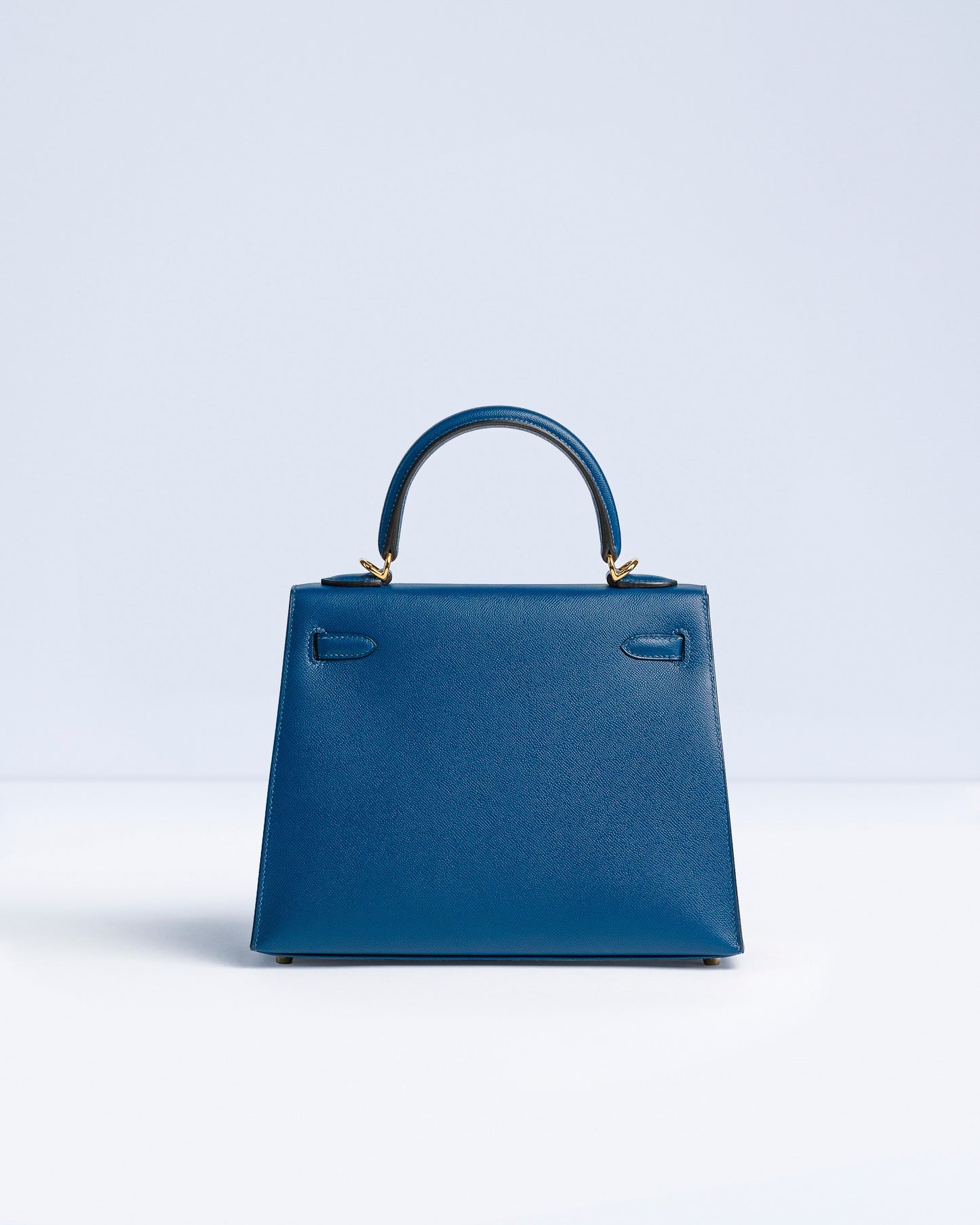 Kelly 25 Sellier Deep Bleu Veau Madame with Gold Hardware