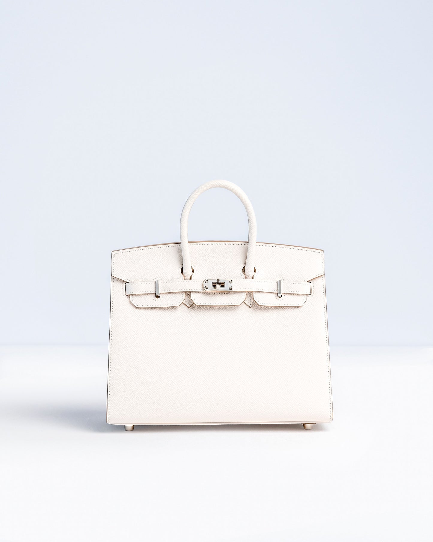 Birkin 25 Sellier Gris Pale in Epsom leather with Palladium Hardware