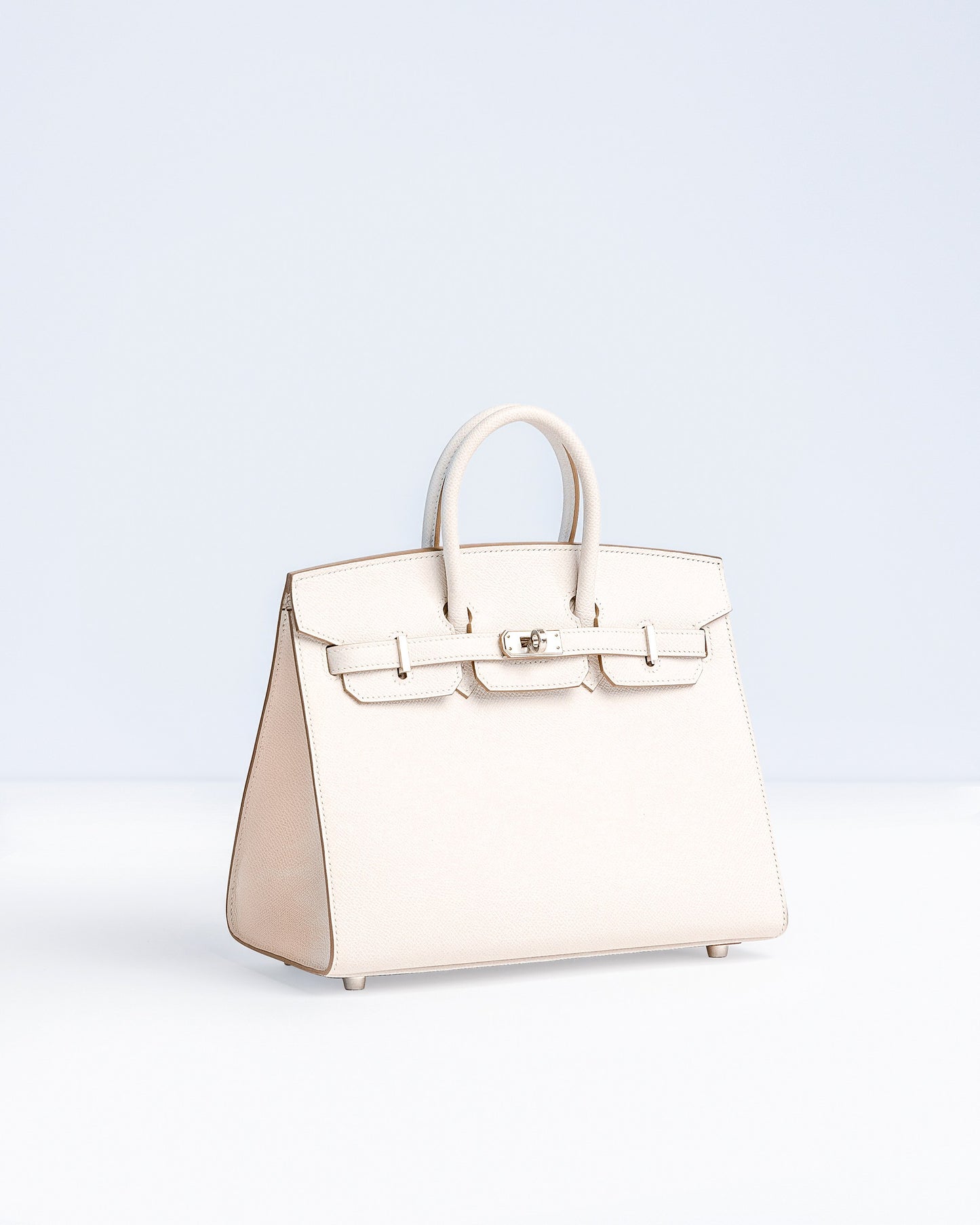Birkin 25 Sellier Gris Pale in Epsom leather with Palladium Hardware