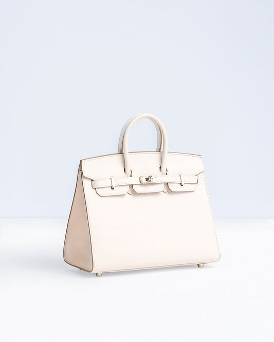 Birkin 25 Sellier Gris Pale in Epsom leather with Palladium Hardware