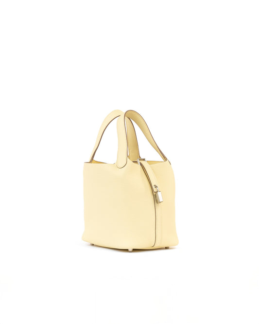 Picotin 18 Jaune Milton in Taurillon Clemence Leather with Palladium Hardware