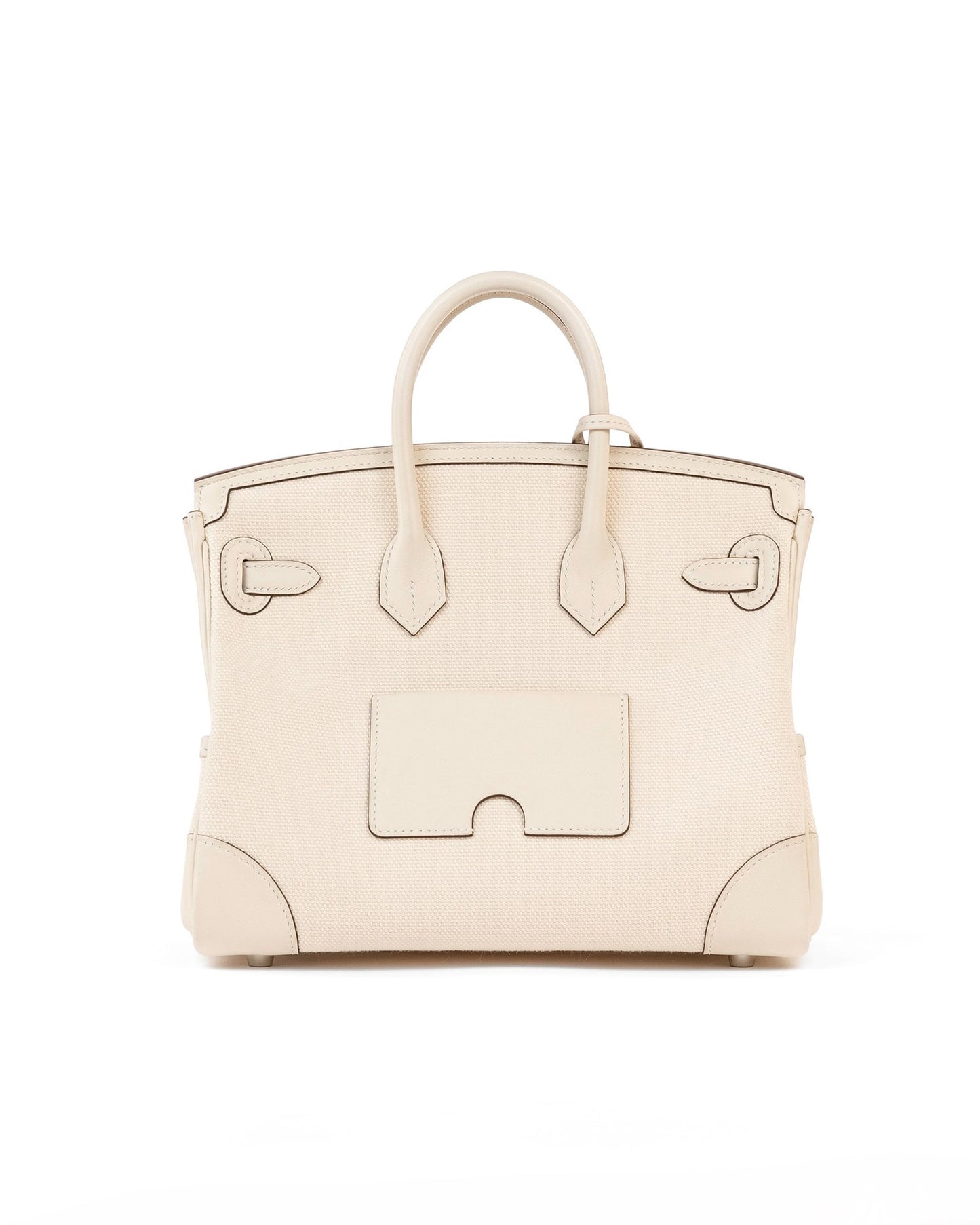 Birkin 25 Cargo Nata Canvas and Swift Leather with Palladium Hardware