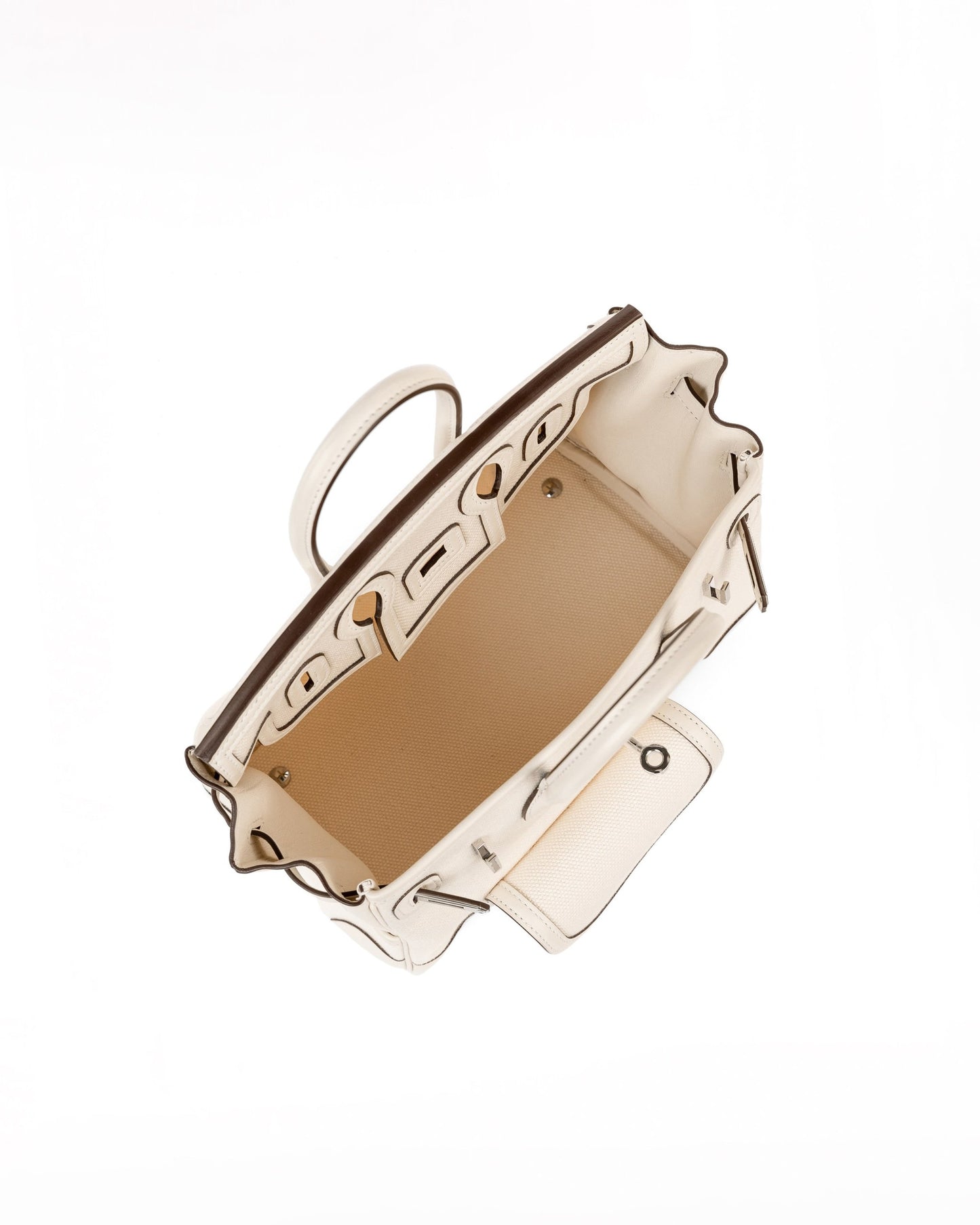 Birkin 25 Cargo Nata Canvas and Swift Leather with Palladium Hardware