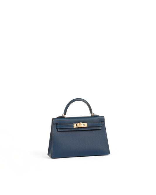 Kelly 20 Bleu De Prusse Epsom with Gold Hardware