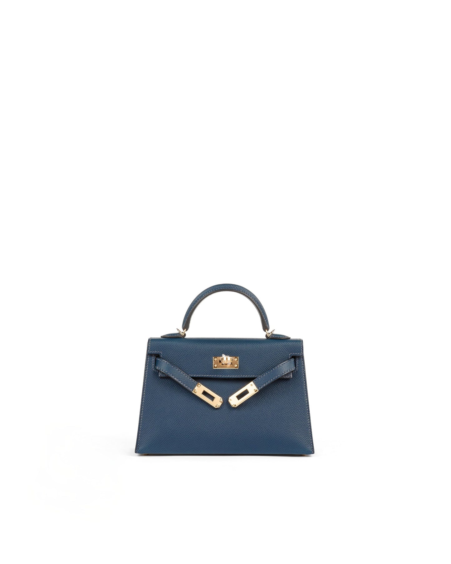 Kelly 20 Bleu De Prusse Epsom with Gold Hardware