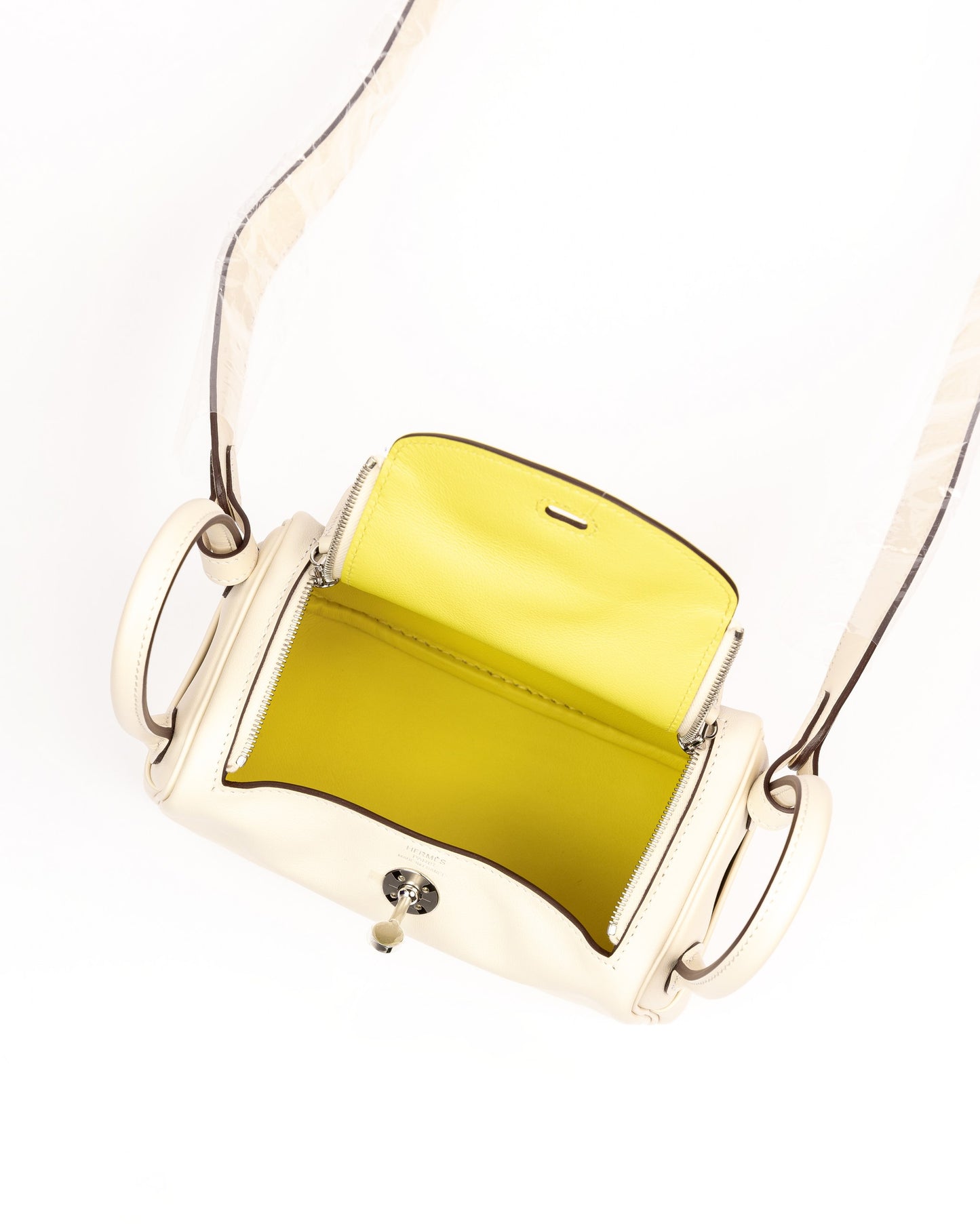 Mini Lindy Nata/Lime Swift Leather with Palladium Hardware