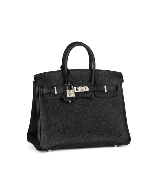 Birkin 25 Black in Togo Leather with Palladium Hardware