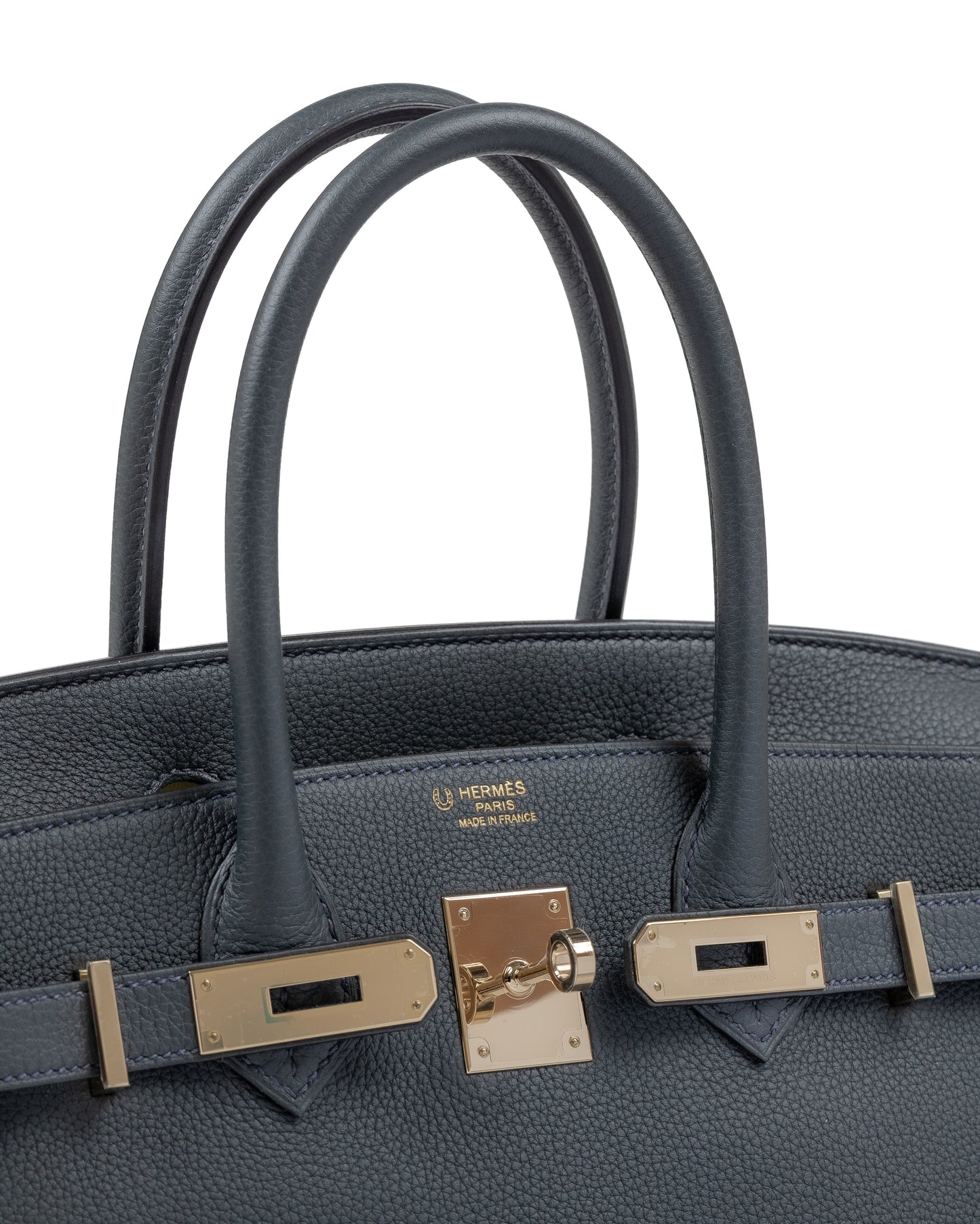 Birkin 30 HSS Gris Misty in Togo Leather Jaune De Naples Interior with Permabrass Hardware