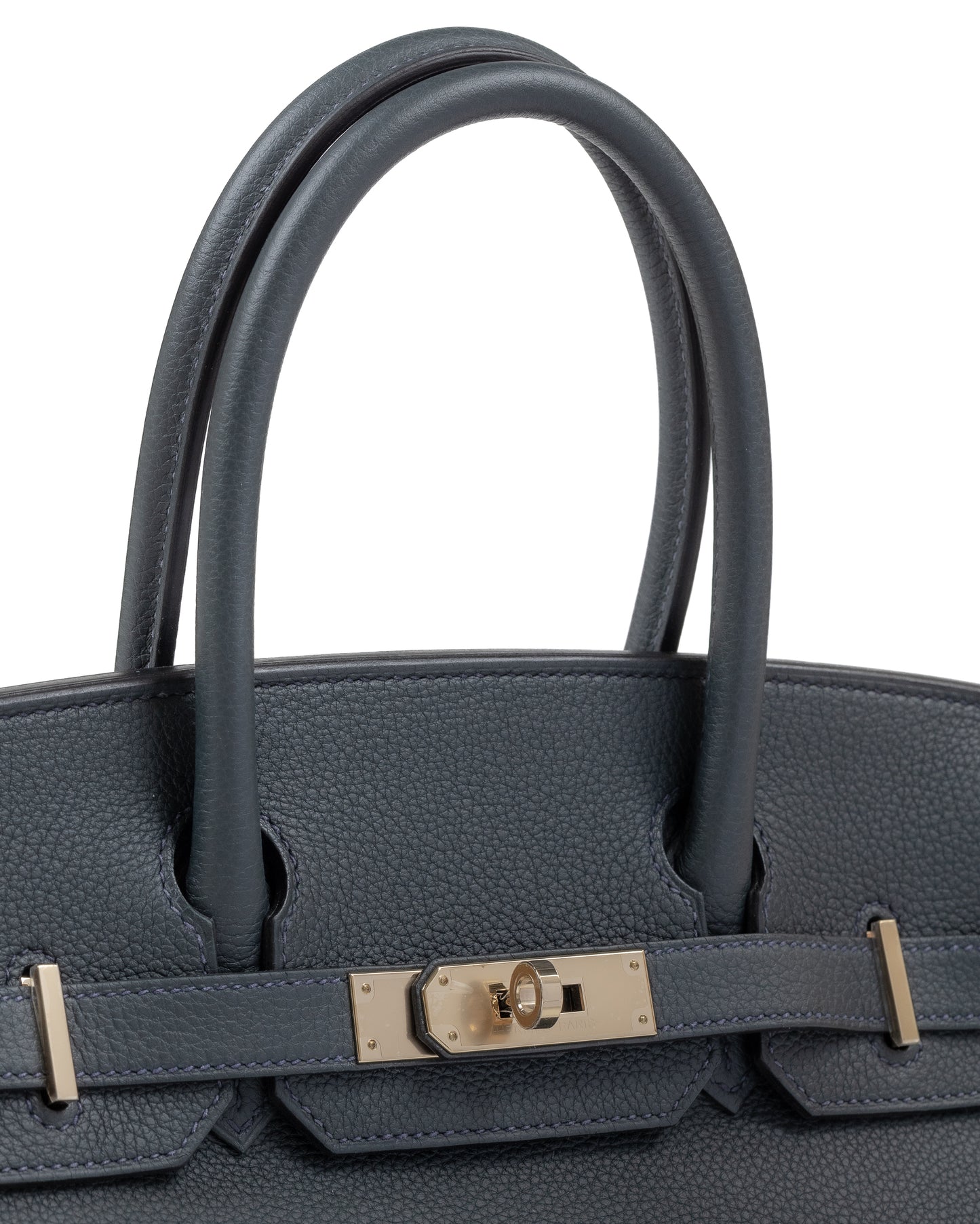 Birkin 30 HSS Gris Misty in Togo Leather Jaune De Naples Interior with Permabrass Hardware