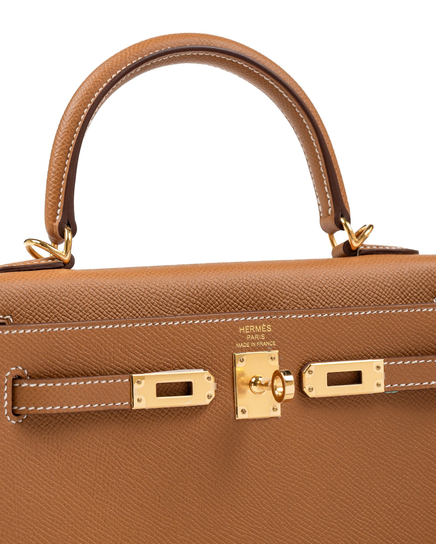 Kelly 25 Gold in Epsom Leather with Gold Hardware