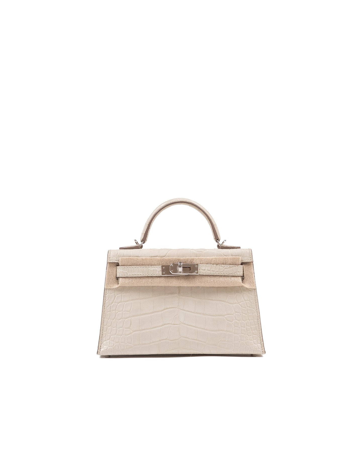 Kelly 20 in Beton Sellier Matte Alligator Mississippiensis with Palladium Hardware