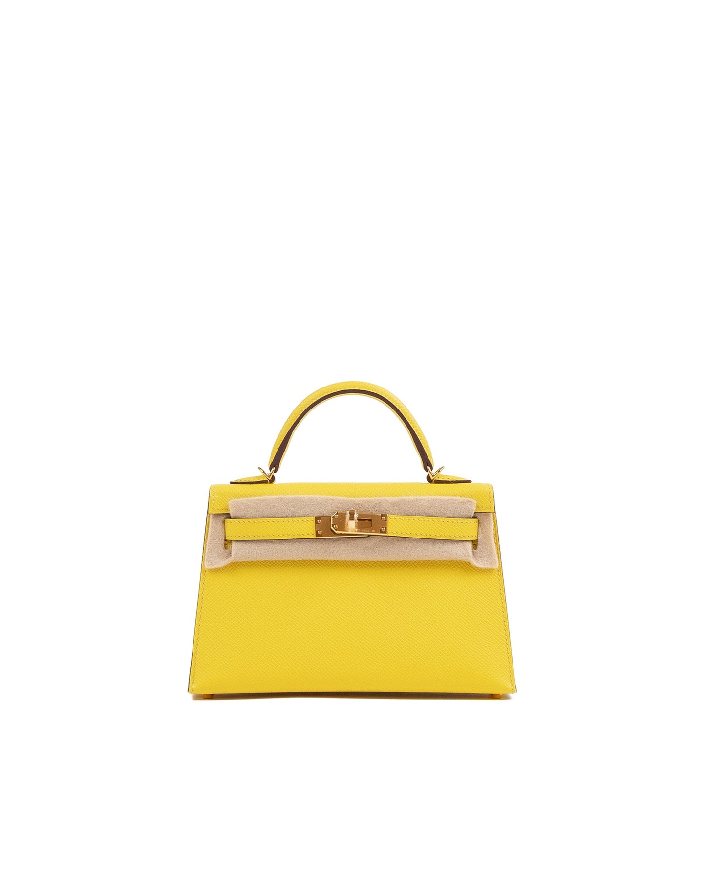 HSS Kelly 20 Jaune de Naples/Rose Pourpre inside in Epsom Leather with Permabrass Hardware