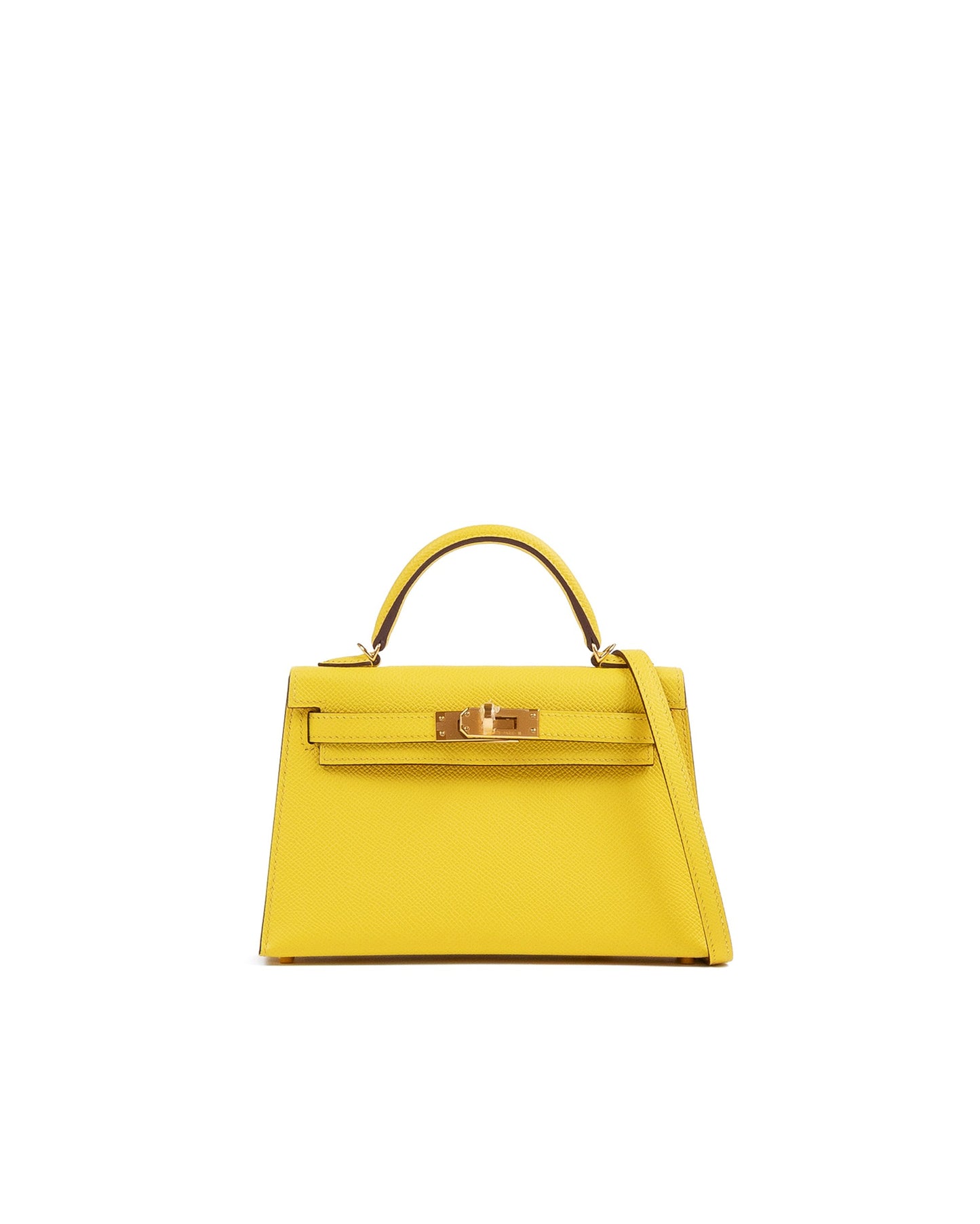 HSS Kelly 20 Jaune de Naples/Rose Pourpre inside in Epsom Leather with Permabrass Hardware
