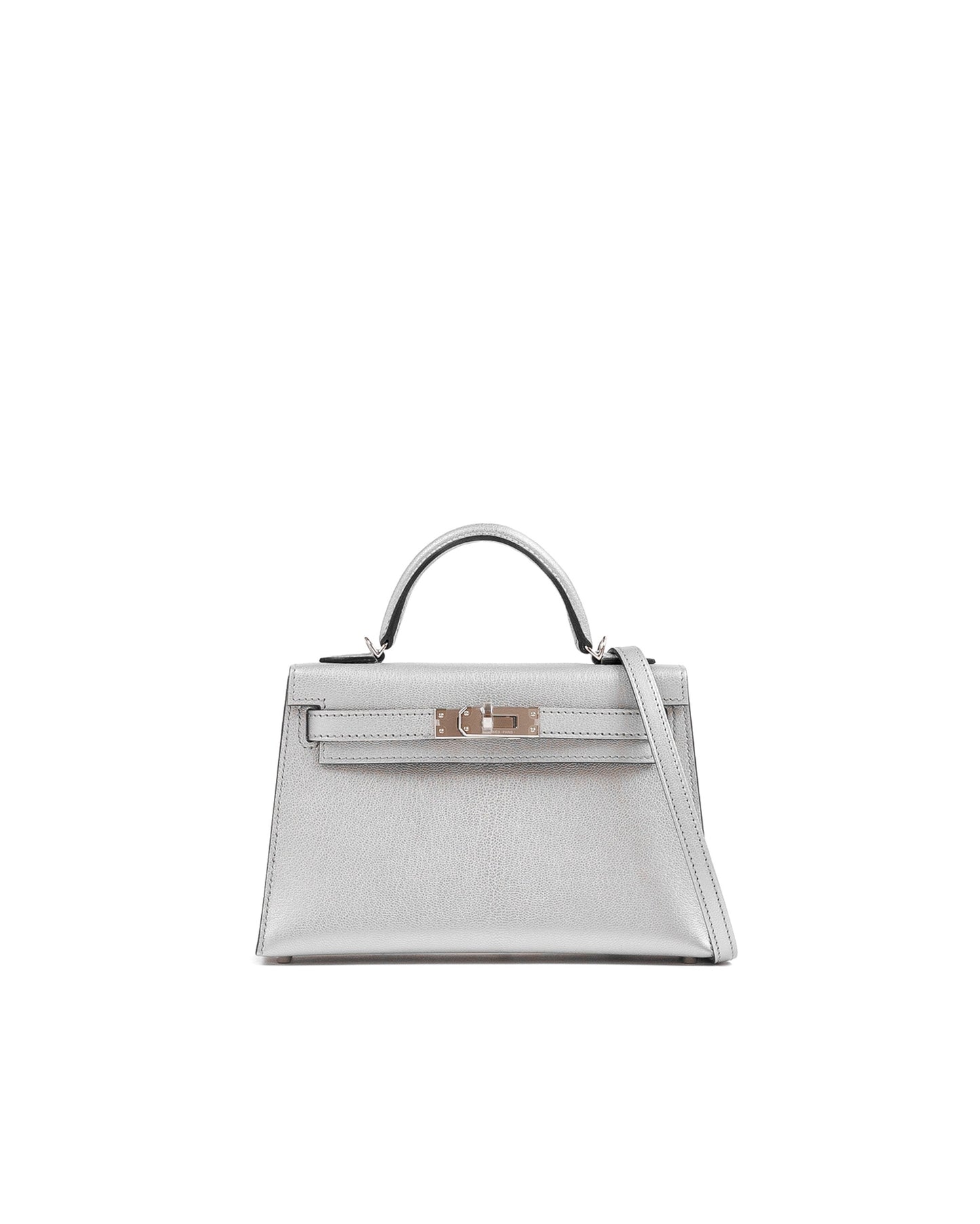 Kelly 20 Argent Silver Metallic in Chevre Leather with Palladium Hardware