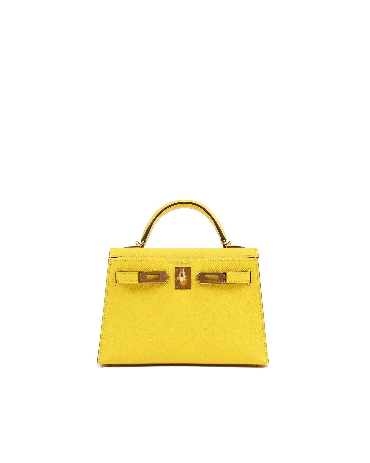 HSS Kelly 20 Jaune de Naples/Rose Pourpre inside in Epsom Leather with Permabrass Hardware