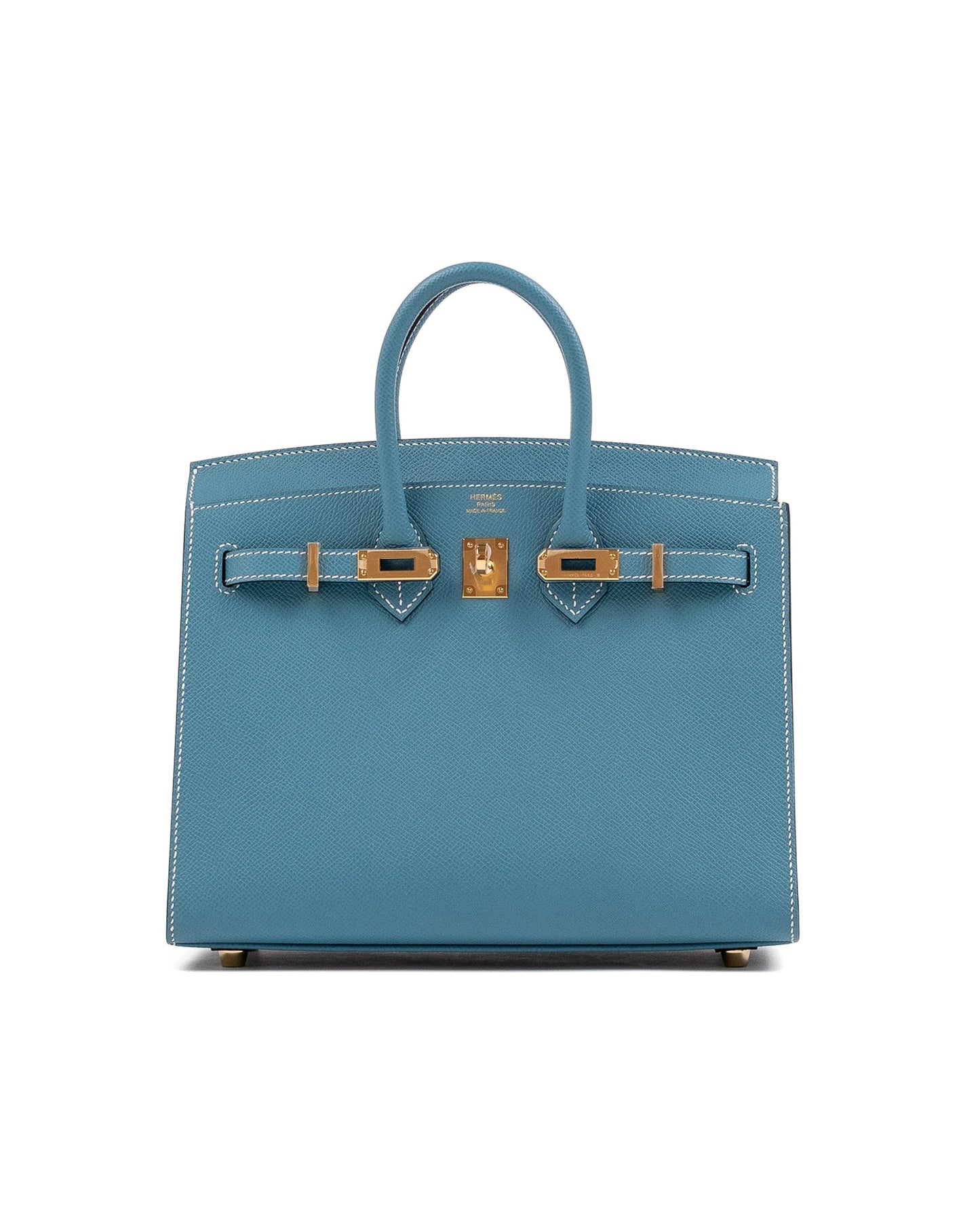 Birkin 25 Sellier Blue Jean in Epsom Leather with Gold Hardware