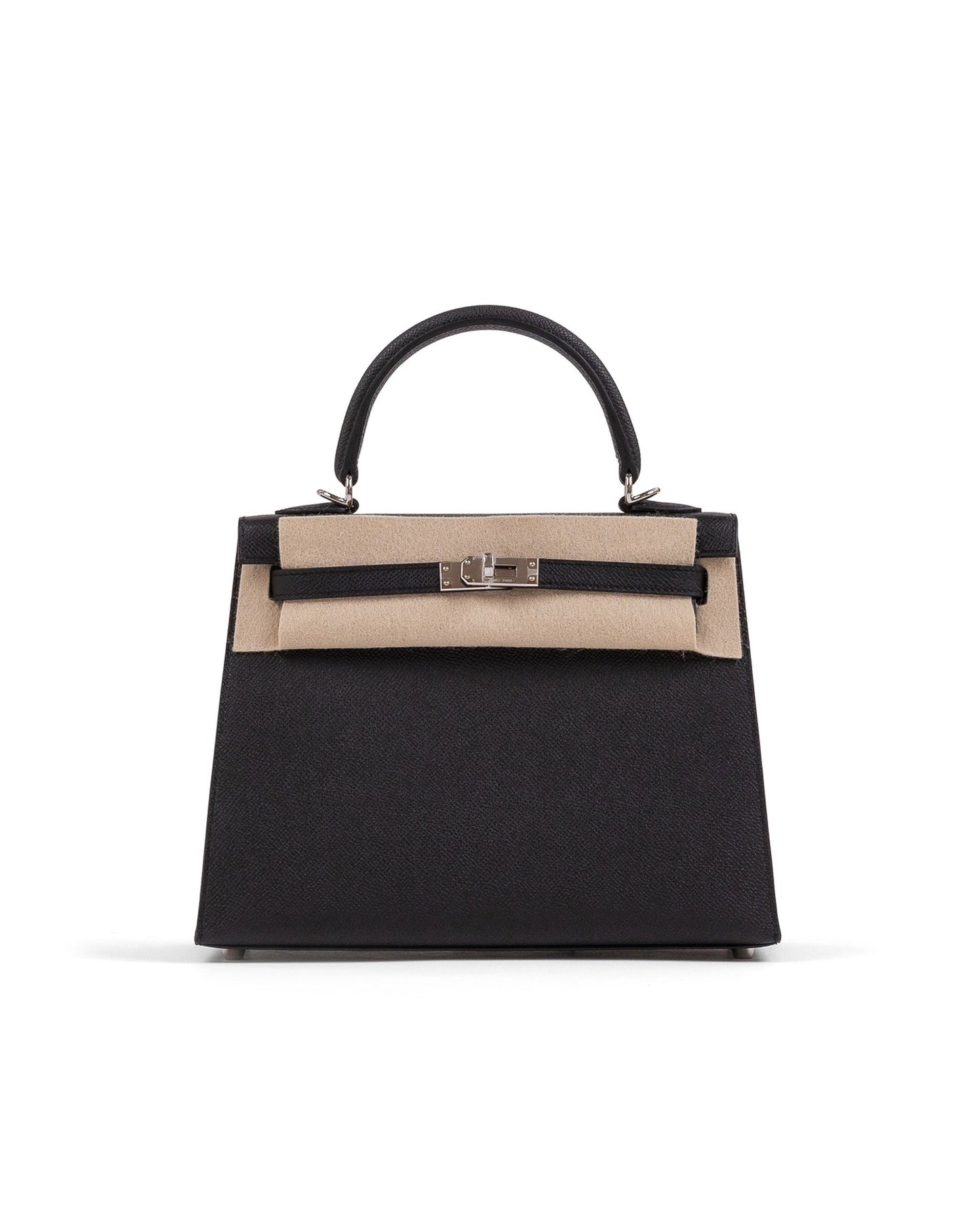 Kelly 25 Black in Epsom Leather with Palladium Hardware