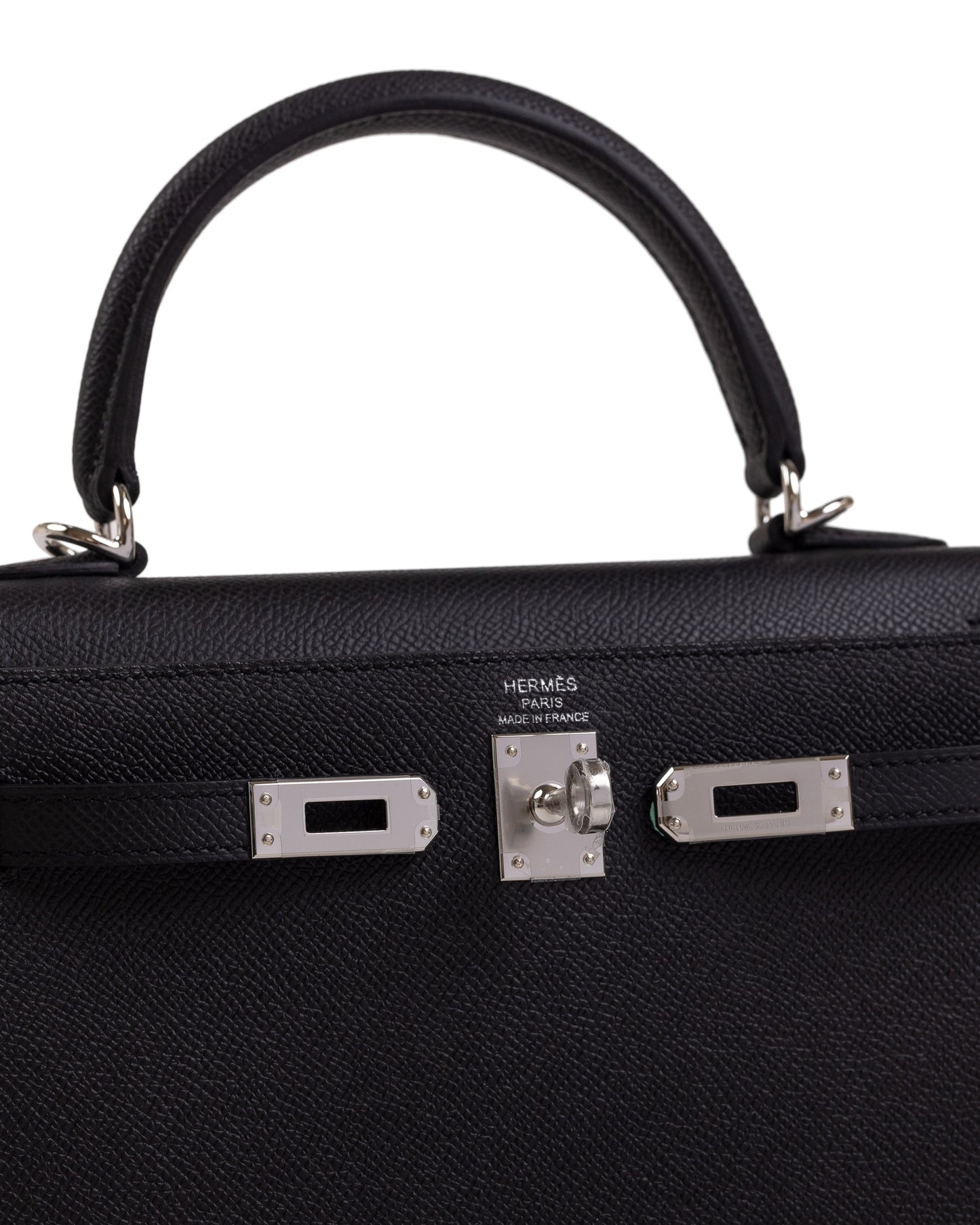 Kelly 25 Black in Epsom Leather with Palladium Hardware