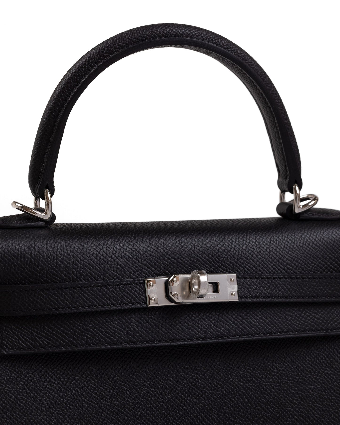 Kelly 25 Black in Epsom Leather with Palladium Hardware