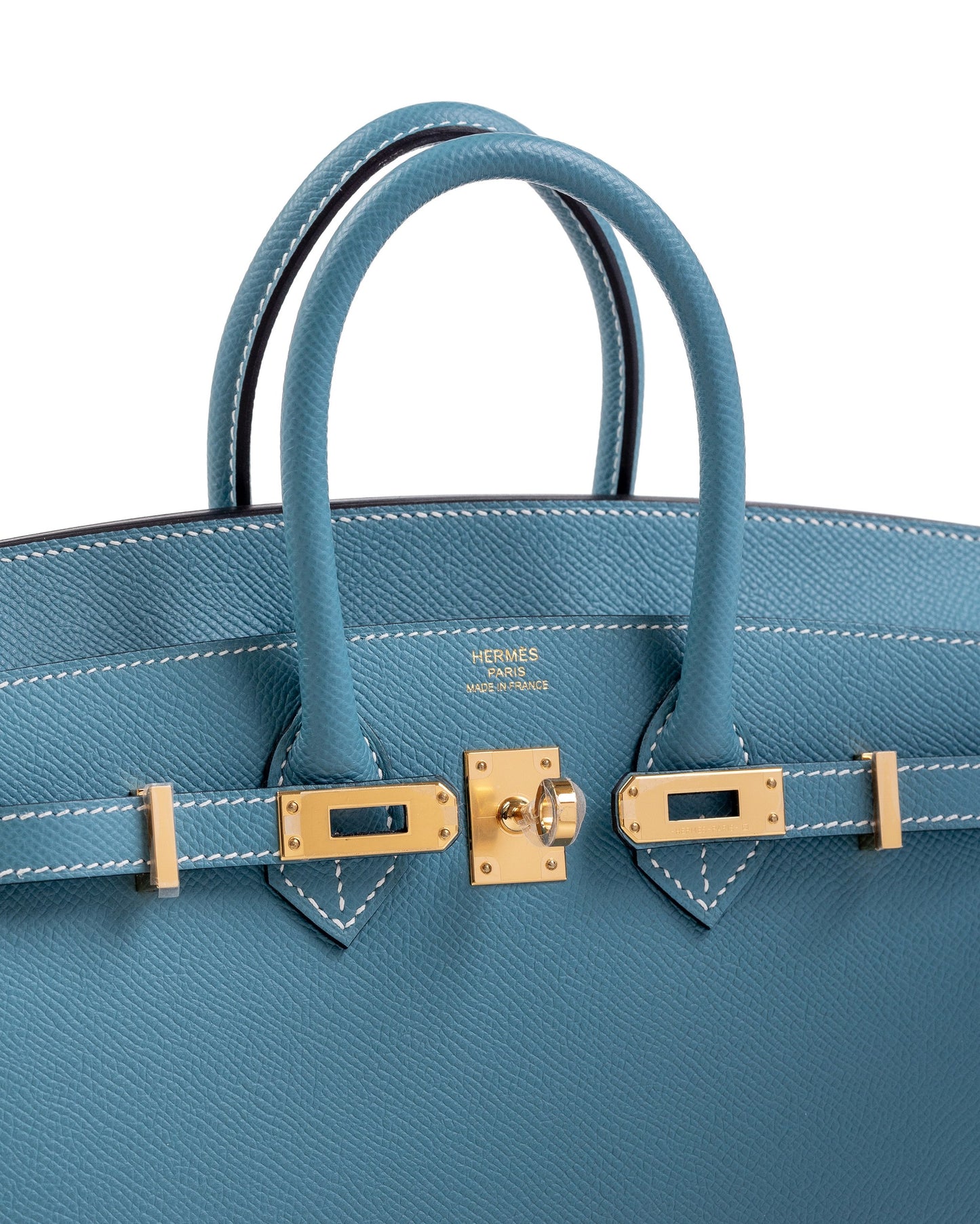 Birkin 25 Sellier Blue Jean in Epsom Leather with Gold Hardware