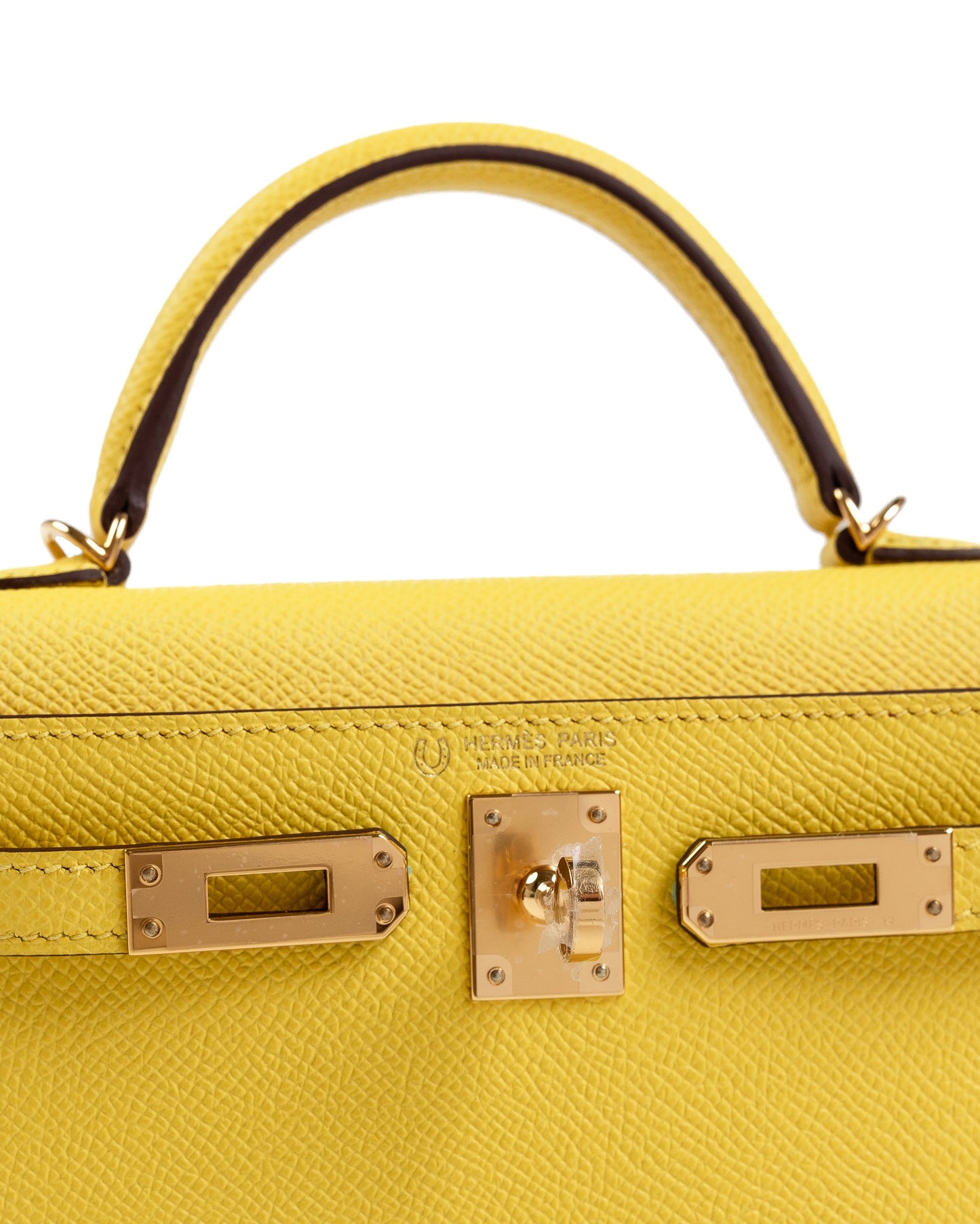 HSS Kelly 20 Jaune de Naples/Rose Pourpre inside in Epsom Leather with Permabrass Hardware