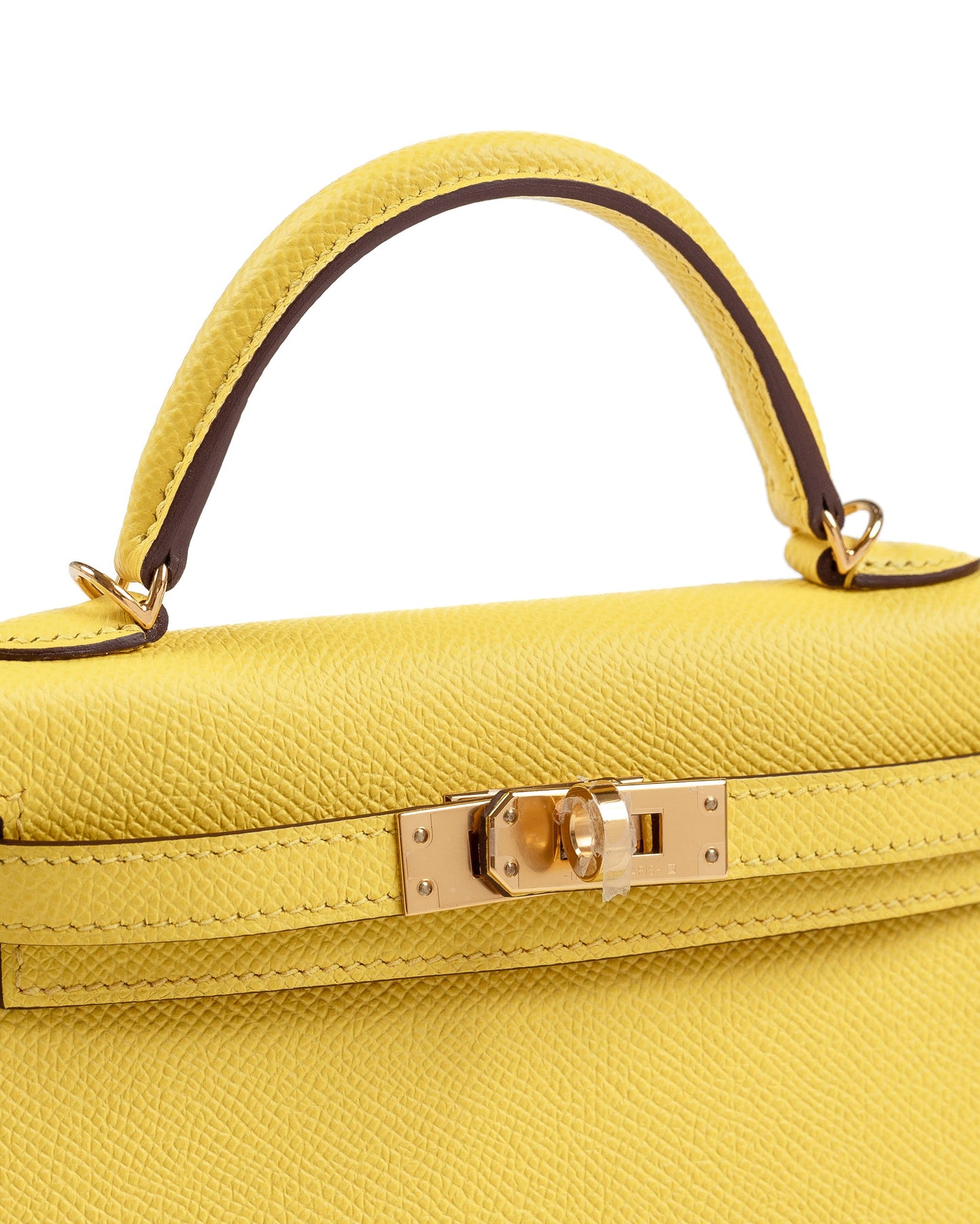 HSS Kelly 20 Jaune de Naples/Rose Pourpre inside in Epsom Leather with Permabrass Hardware