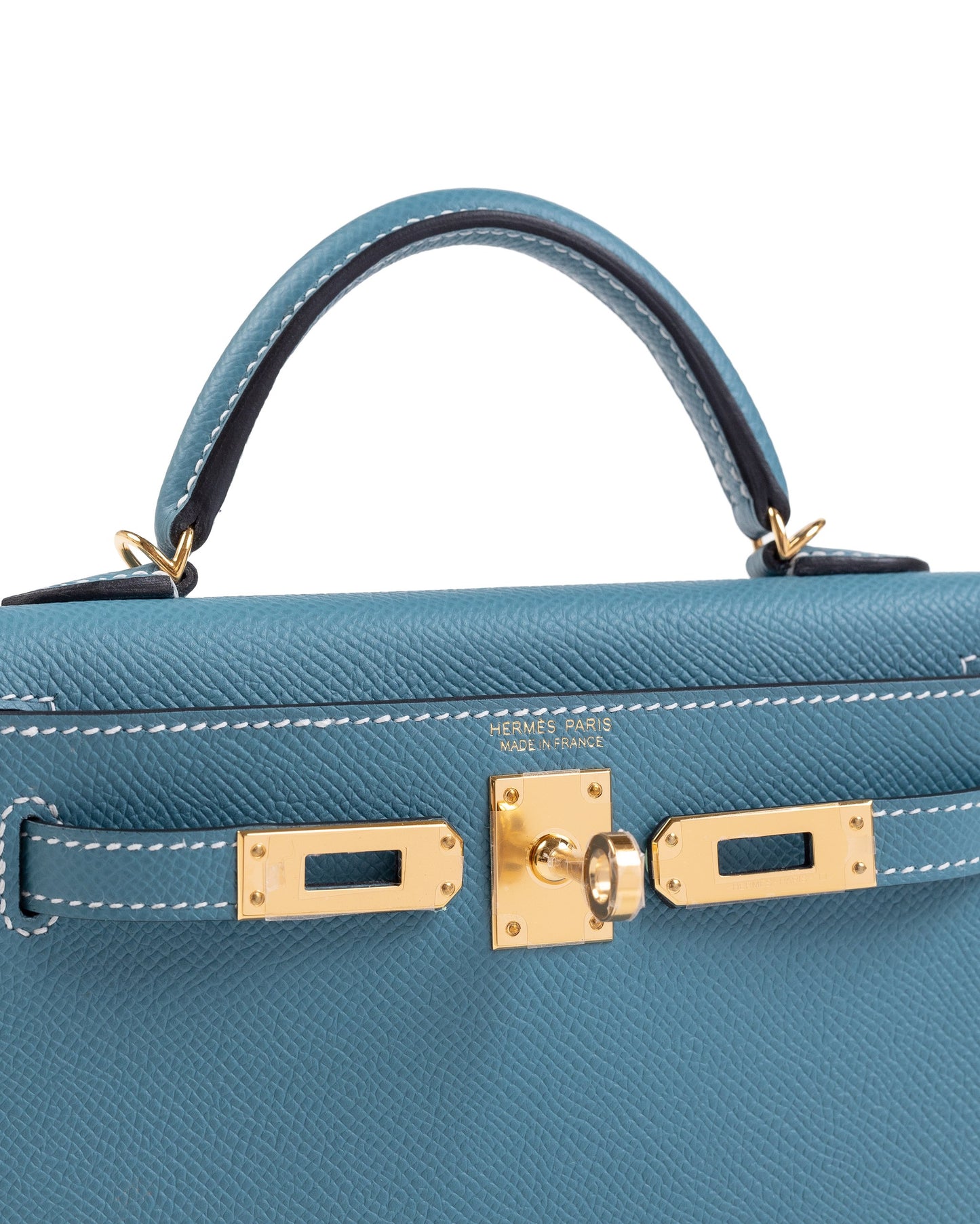 Kelly 20 Blue Jean in Epsom Leather with Gold Hardware