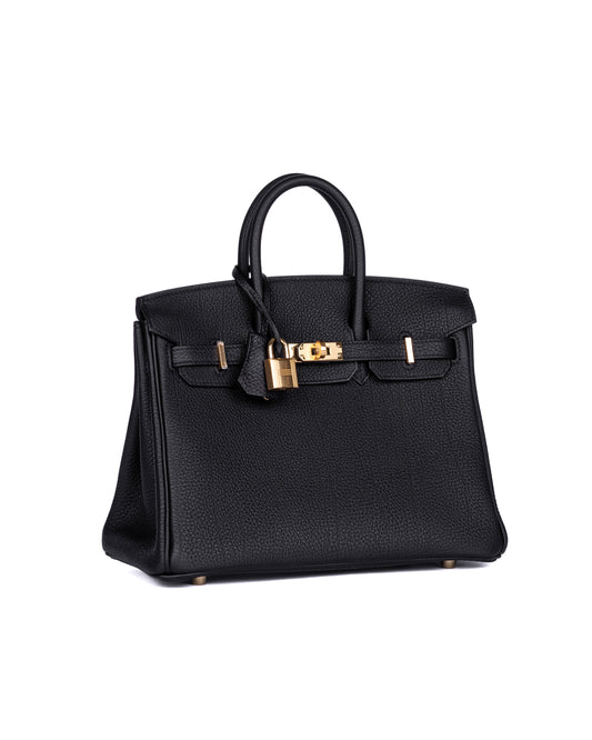 Birkin 25 Black in Togo Leather with Gold Hardware