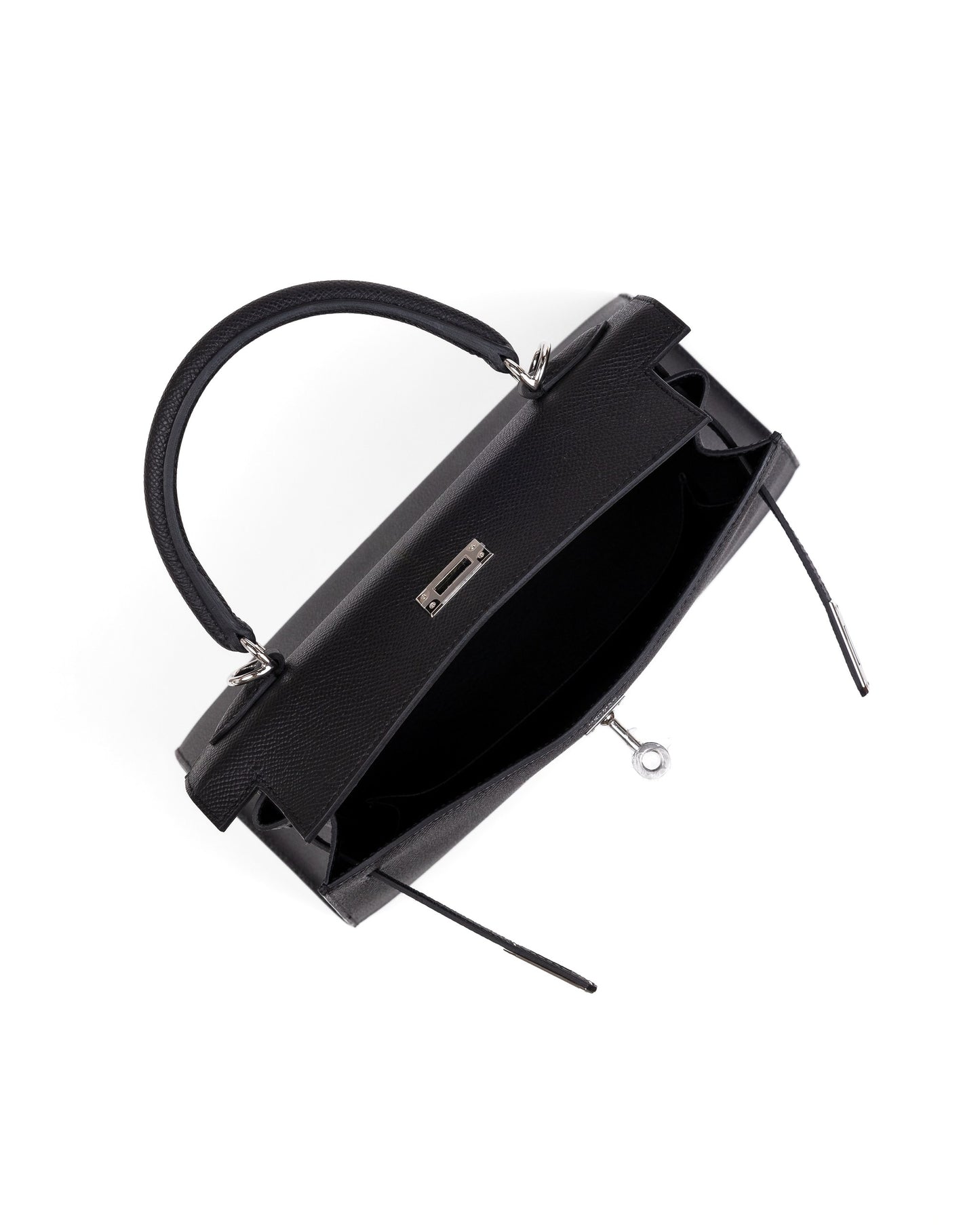 Kelly 25 Black in Epsom Leather with Palladium Hardware