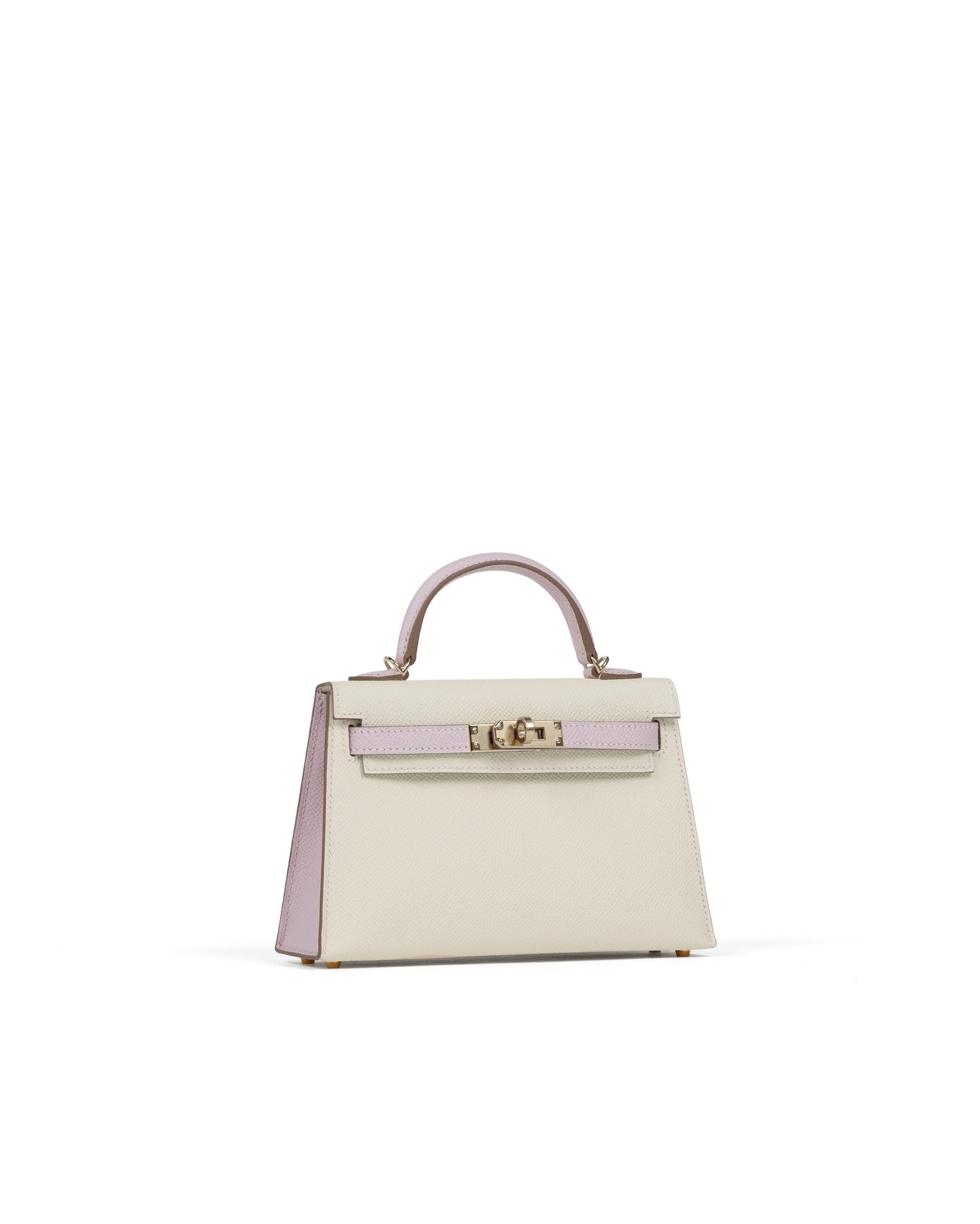 Kelly 20 Sellier HSS Craie/Mauve Pale in Epsom leather with Gold Hardware