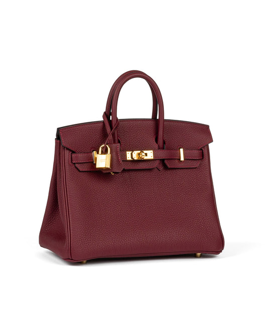 Birkin 25 Rouge H in Togo Leather with Gold Hardware