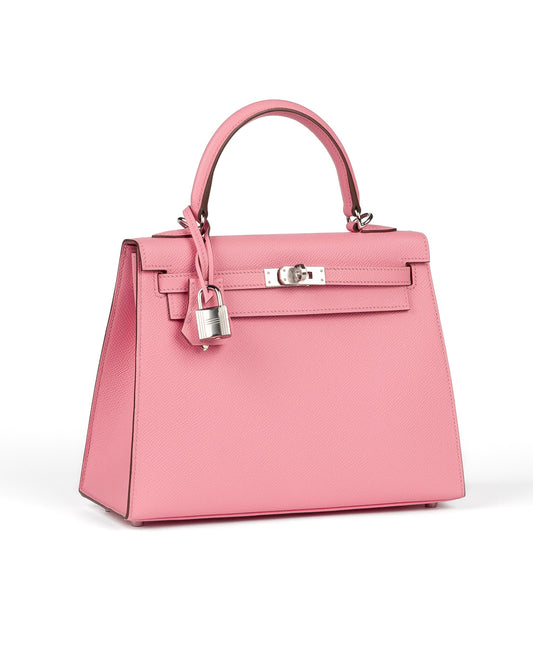 Kelly 25 Rose Confetti in Epsom Leather with Palladium Hardware