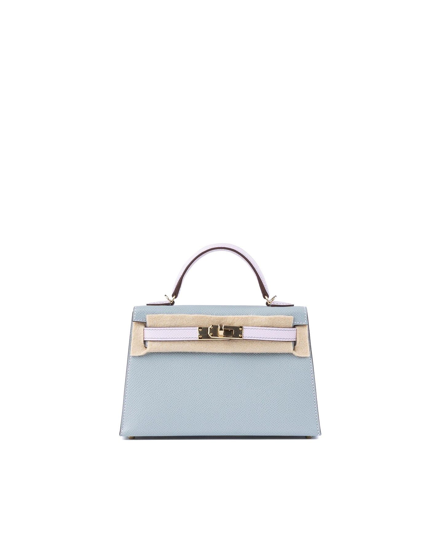 Kelly 20 HSS Sellier Bleu Glacier / Mauve Pale in Epsom Leather with Permabrass Hardware