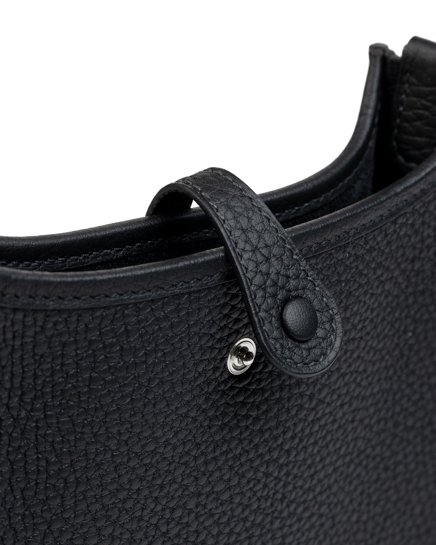 Mini Evelyne Black in Taurillon Clemence Leather with Palladium Hardware