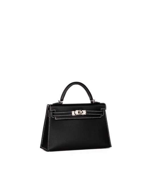 Kelly 20 HSS Black/Nata Epsom Leather with Palladium Hardware