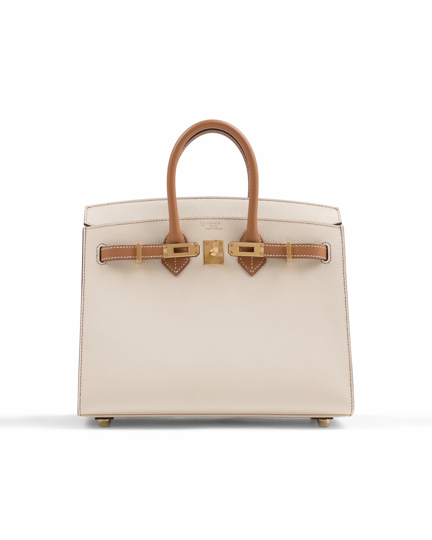 Birkin 25 HSS Craie & Biscuit in Epsom Leather with Brushed Gold Hardware