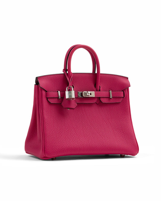 Birkin 25 Rose Mexico in Togo Leather with Palladium Hardwar