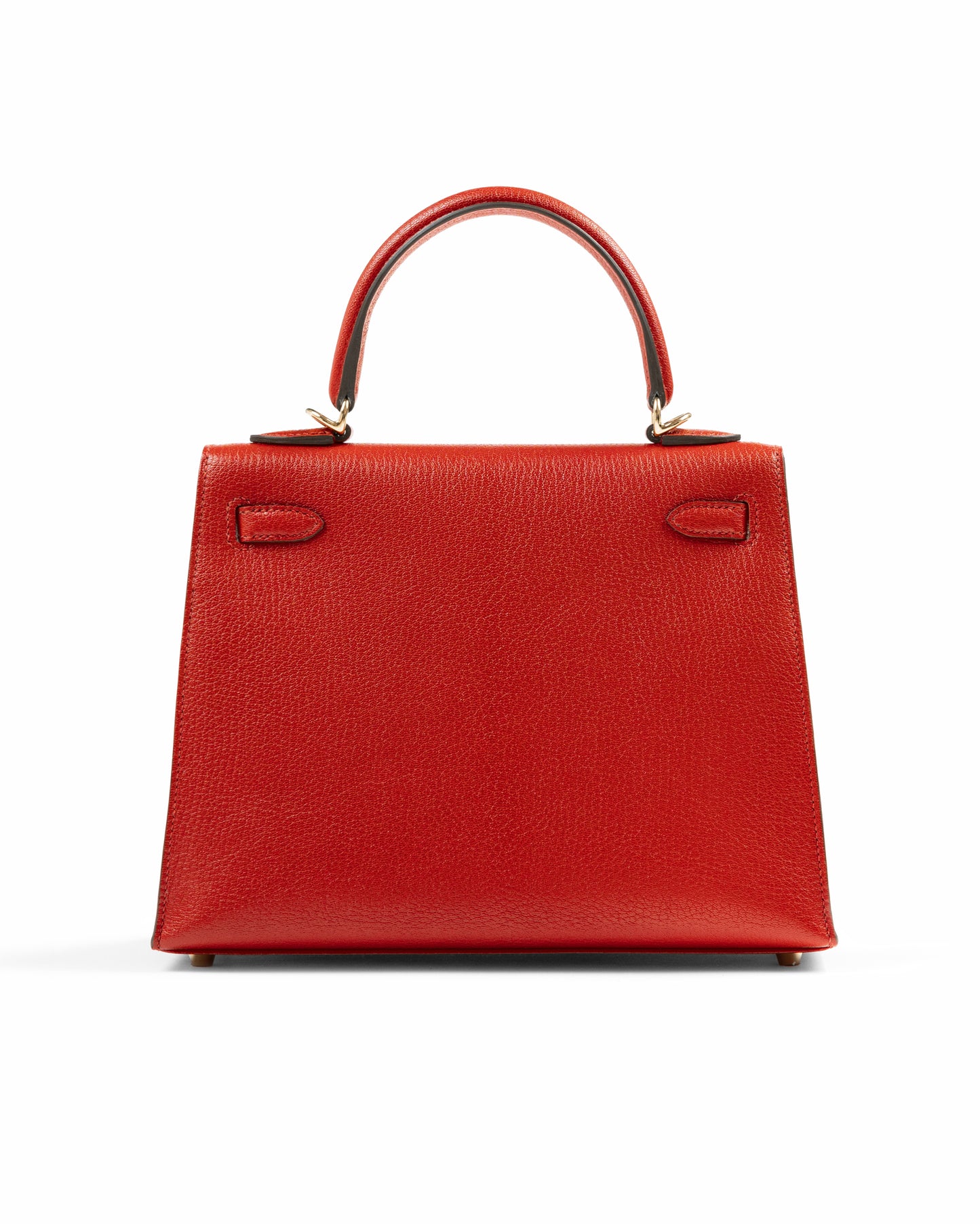 Kelly 25 Sellier Rouge De Ceour in Chevre Leather with Gold Hardware