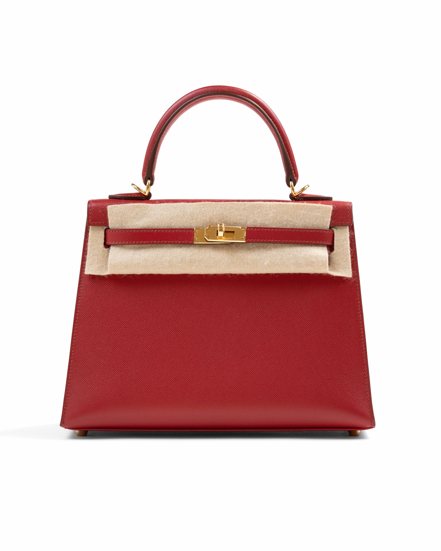 Kelly 25 Sellier Rubis in Veau Madame Leather with Gold Hardware