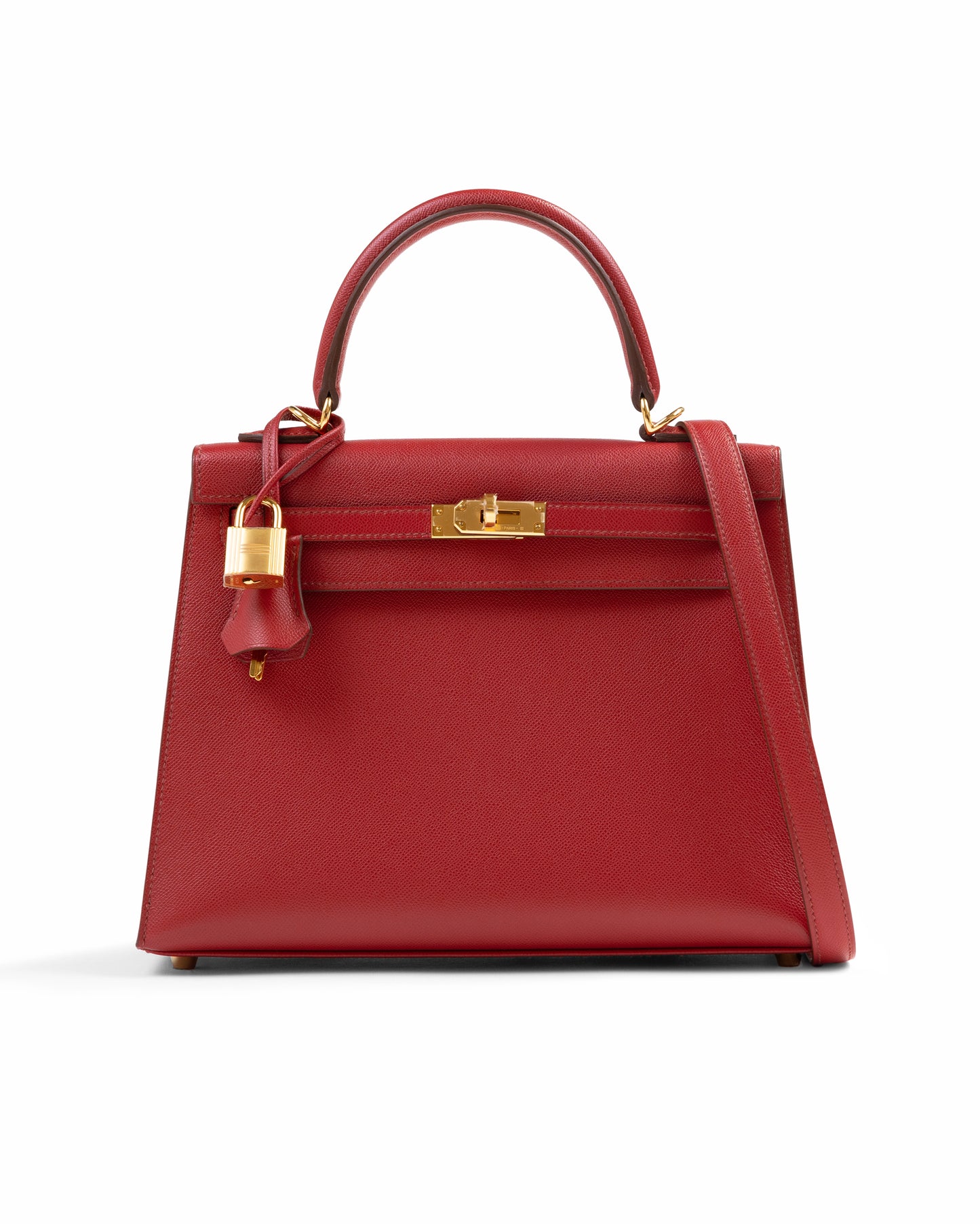 Kelly 25 Sellier Rubis in Veau Madame Leather with Gold Hardware