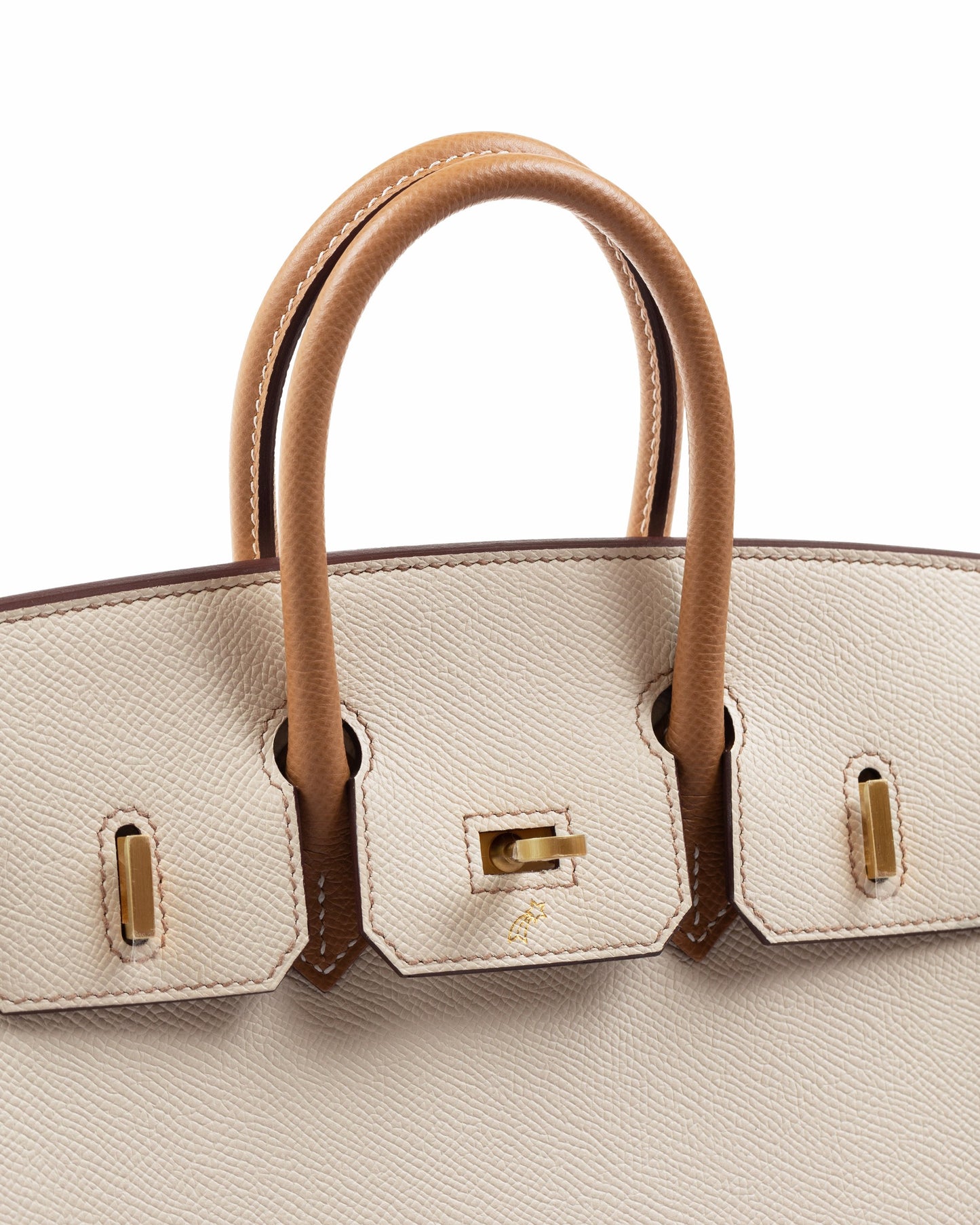 Birkin 25 HSS Craie & Biscuit in Epsom Leather with Brushed Gold Hardware