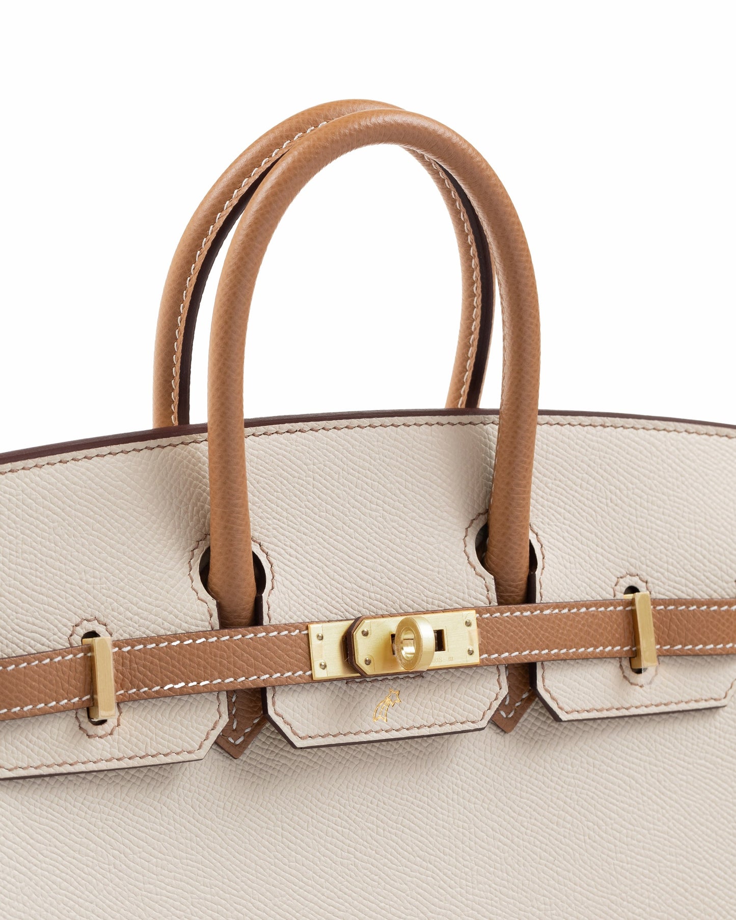 Birkin 25 HSS Craie & Biscuit in Epsom Leather with Brushed Gold Hardware