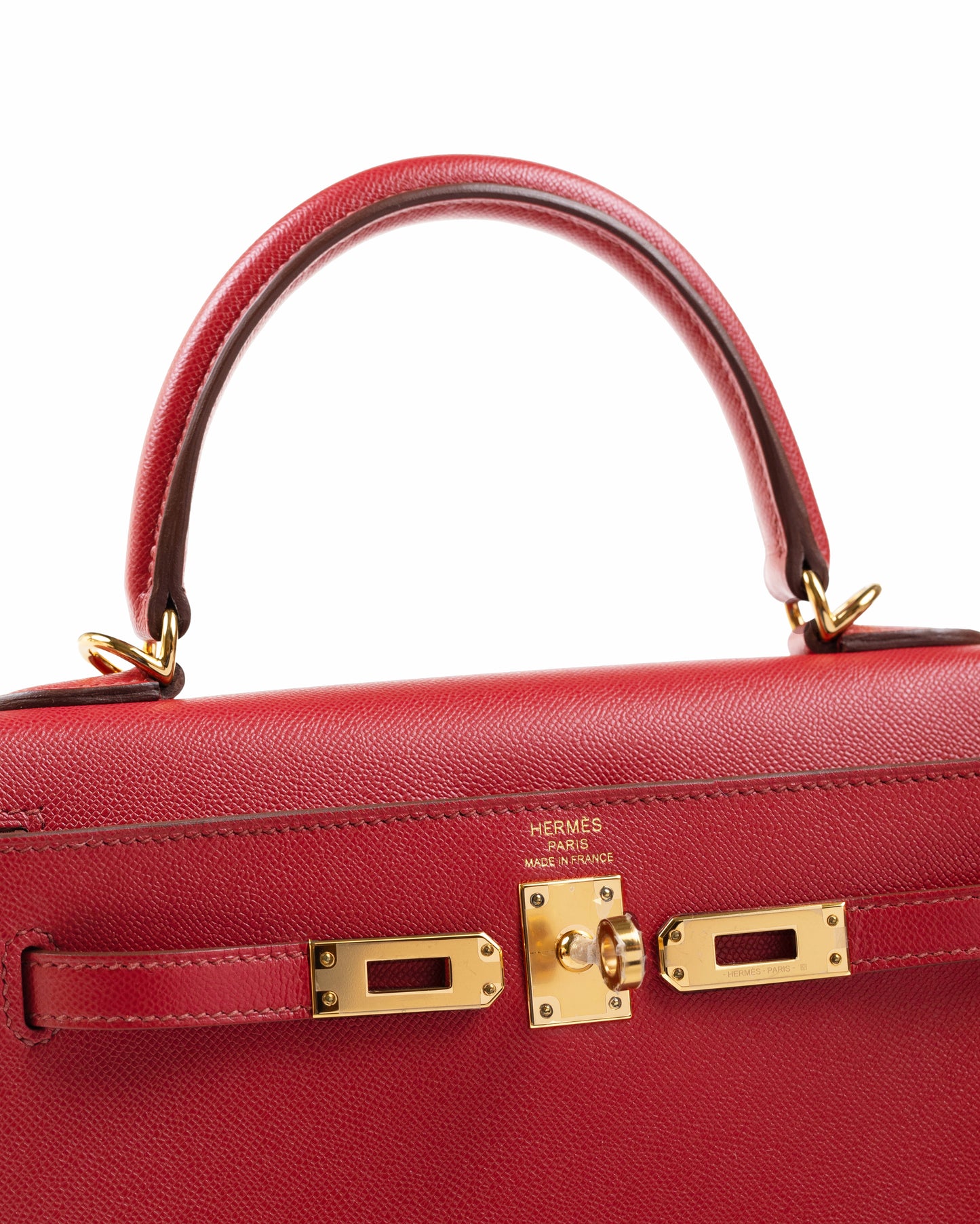 Kelly 25 Sellier Rubis in Veau Madame Leather with Gold Hardware