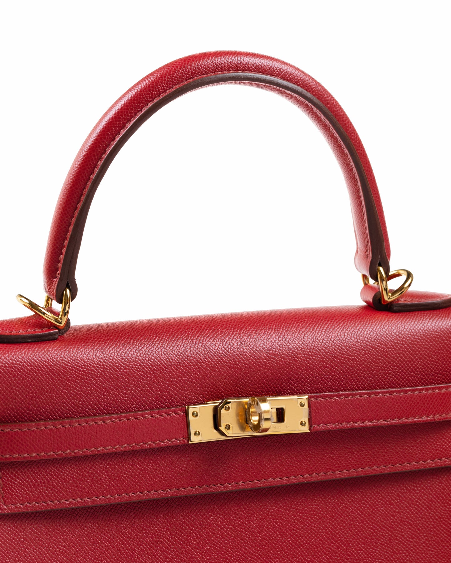 Kelly 25 Sellier Rubis in Veau Madame Leather with Gold Hardware