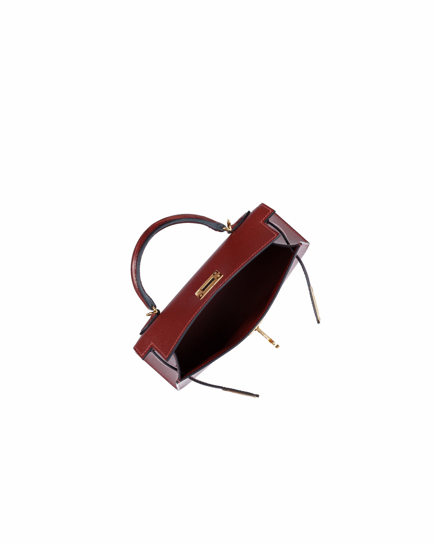 Kelly 20 Sellier Rouge H in Veau Madame Leather and Matte Alligator Touch with Gold Hardware