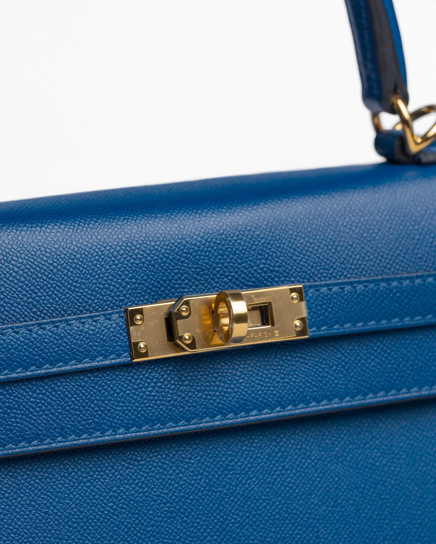 Kelly 25 Sellier Deep Bleu Veau Madame with Gold Hardware