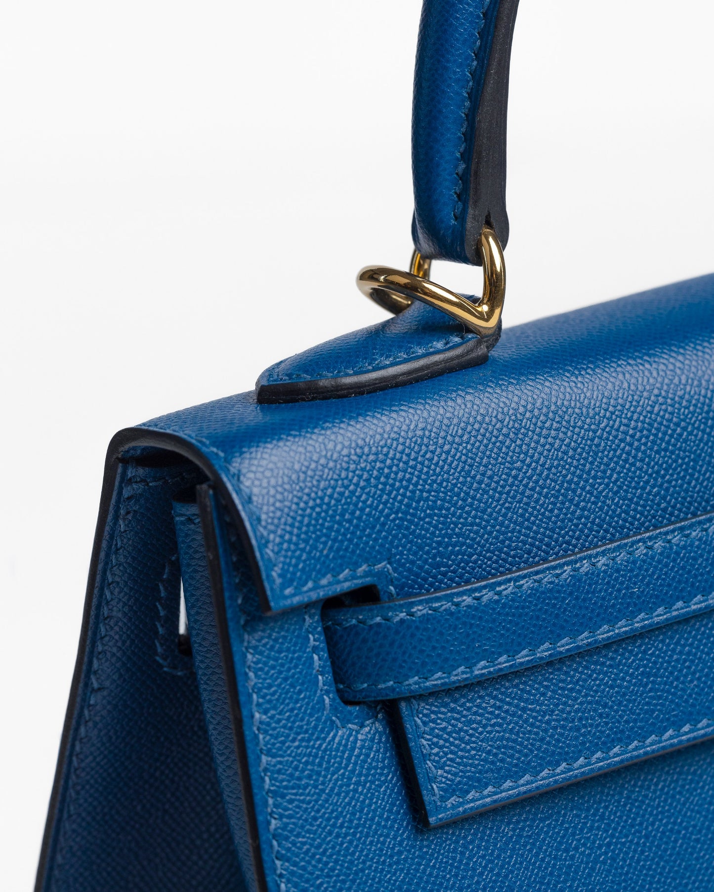 Kelly 25 Sellier Deep Bleu Veau Madame with Gold Hardware