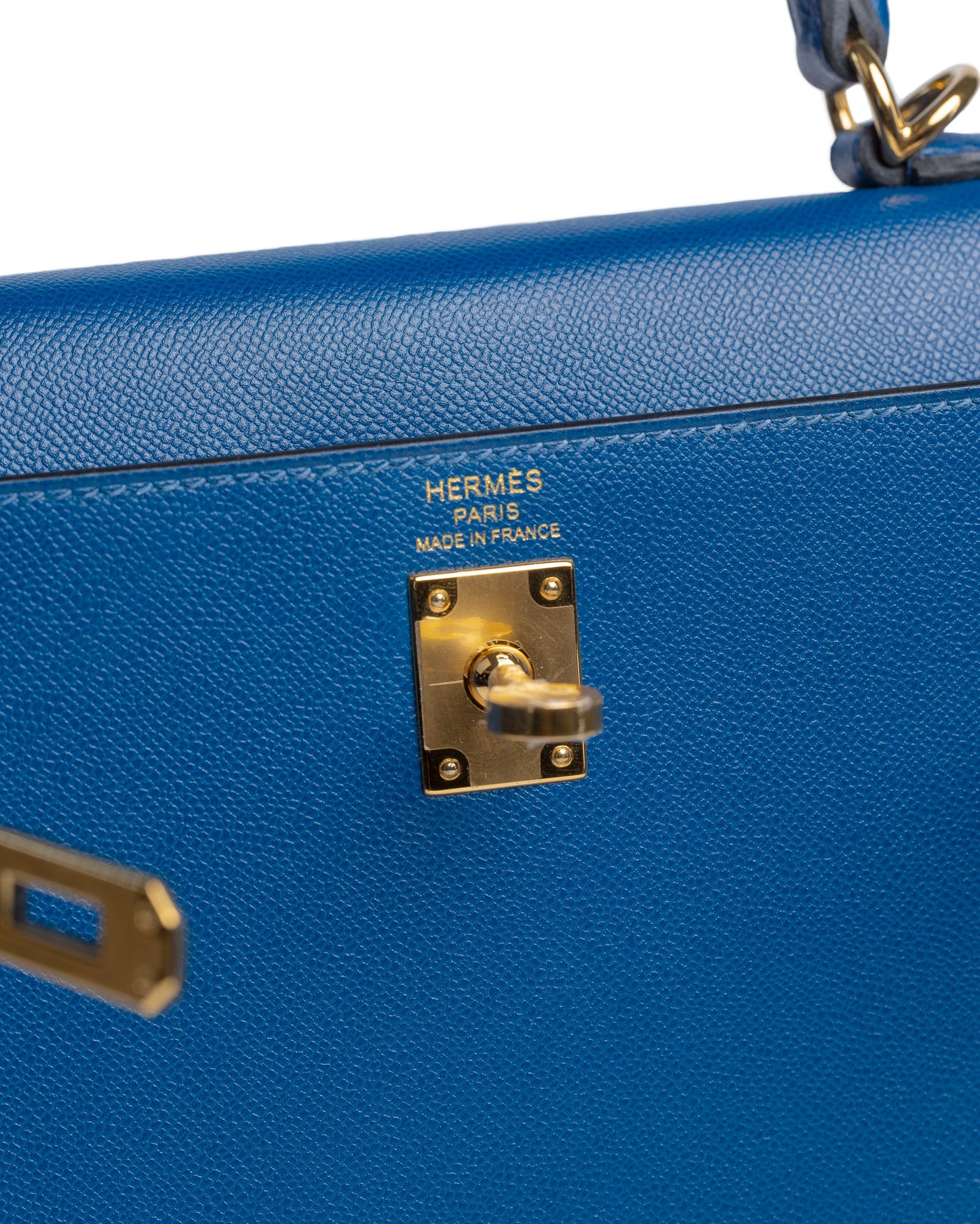 Kelly 25 Sellier Deep Bleu Veau Madame with Gold Hardware