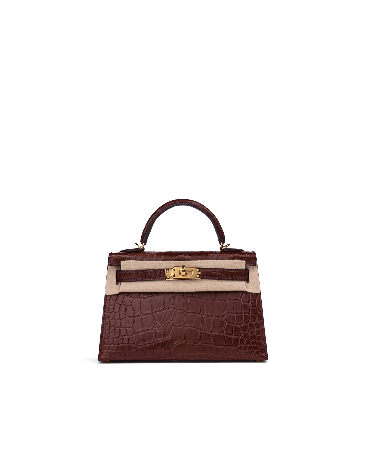 Hermès Kelly 20 Sellier Havane Matte Alligator Leather with Gold Hardware
