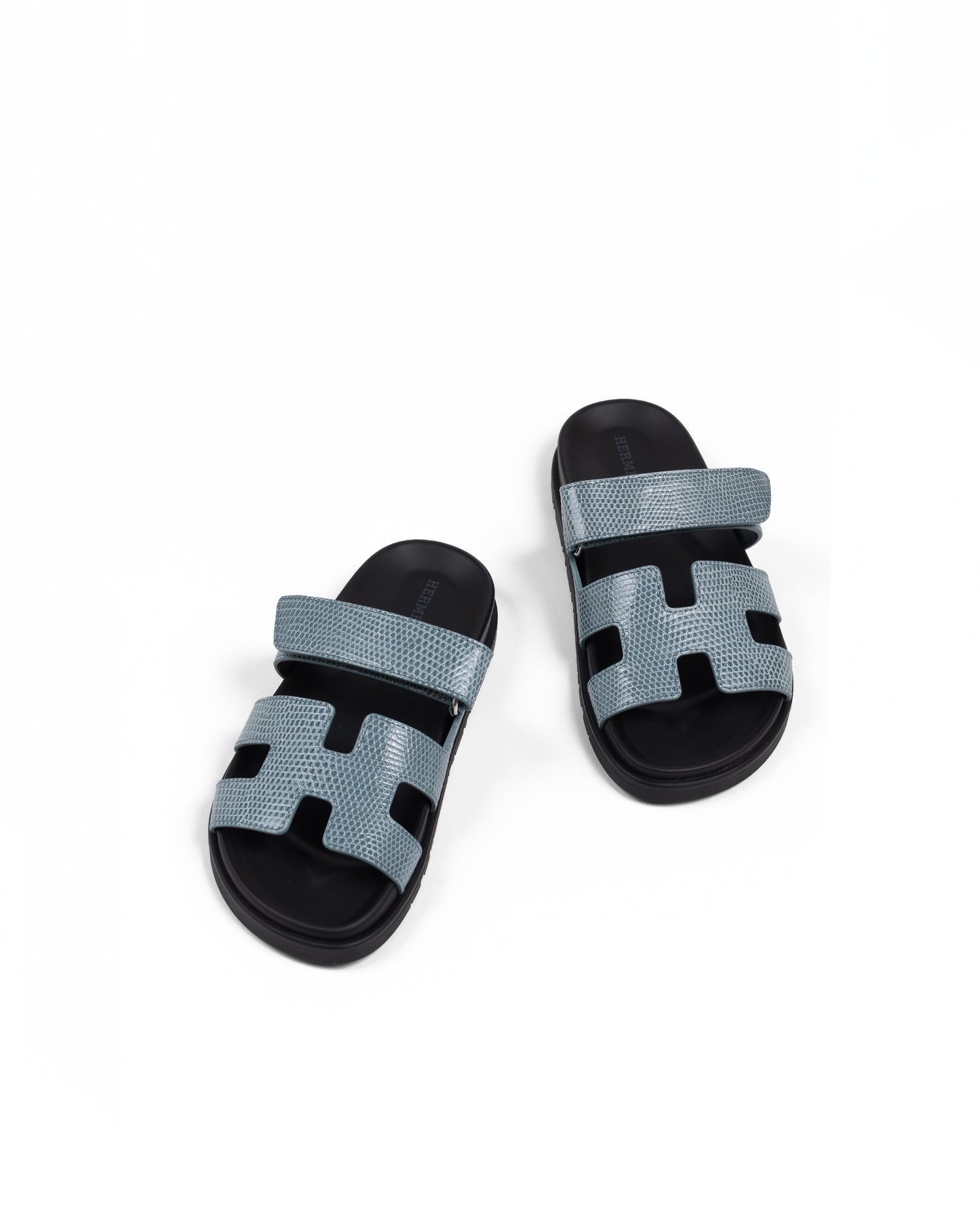 Chypre Sandals Femme Gris Antarctique in Lizard Leather